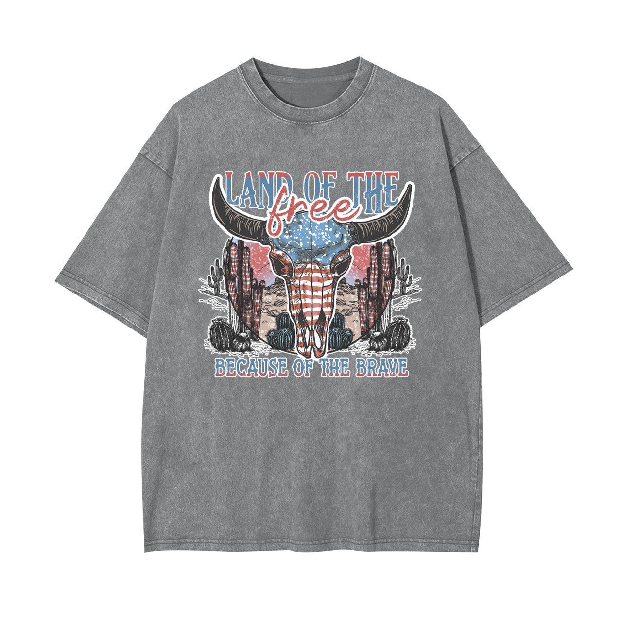4th Of July And Cow Skull Garment-dye Tees