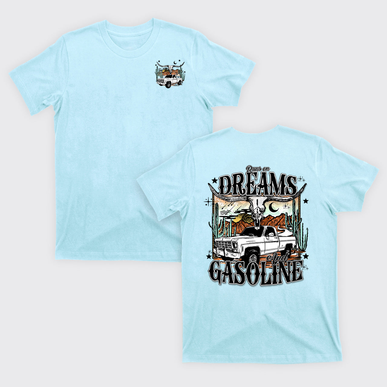 Runs On Dreams And Gasoline Country Cowboy T-Shirts