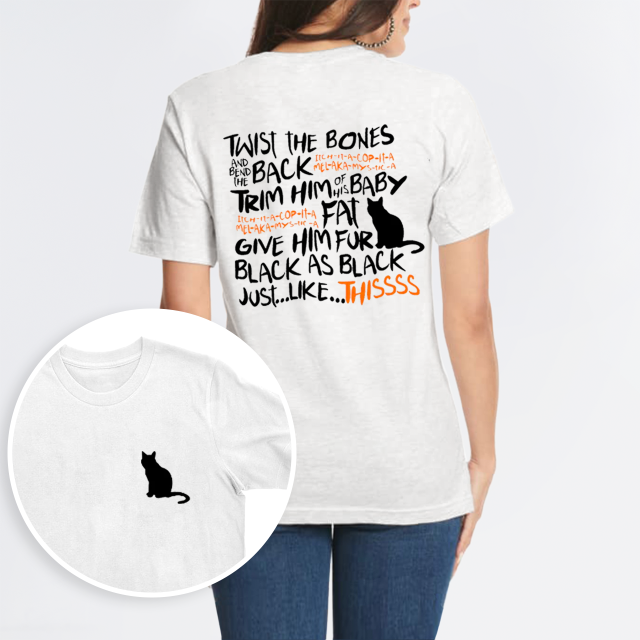 Halloween Daydreaming Cat double sided printing T-Shirts