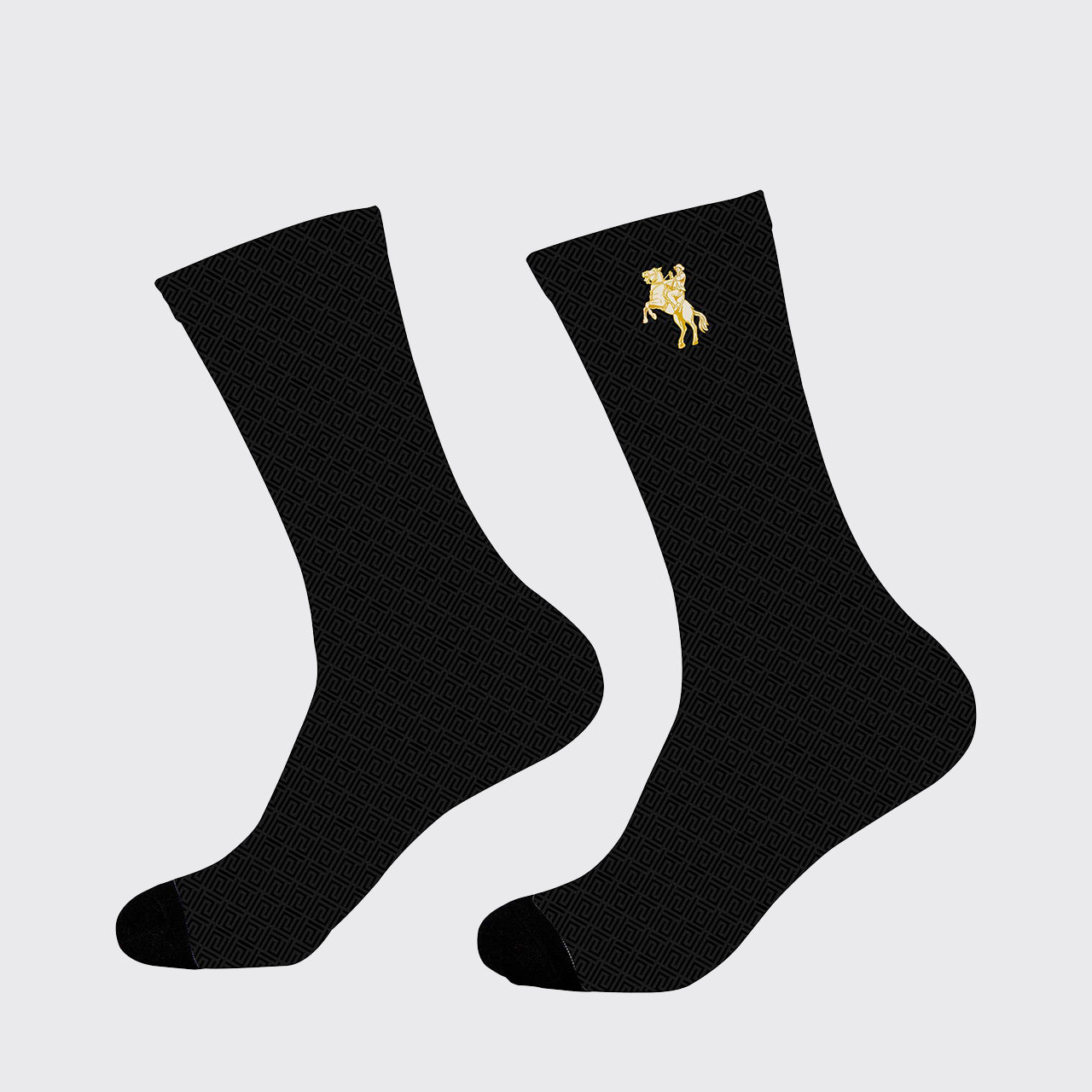 Black Cowboy Riding Printed Cotton Socks