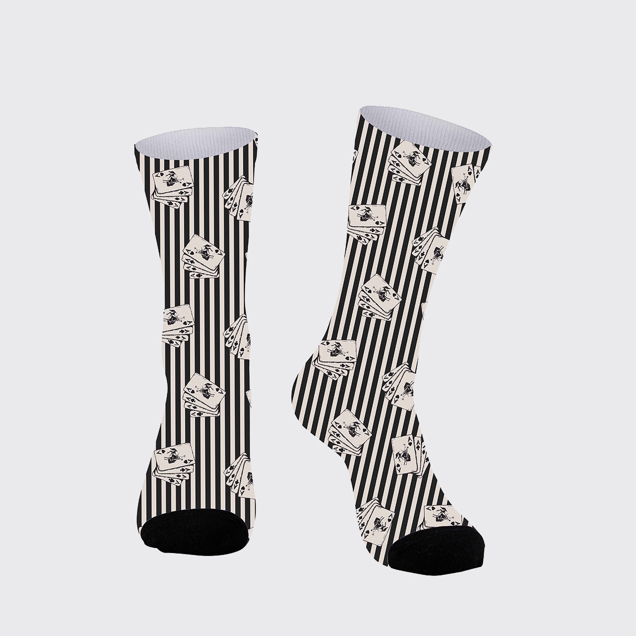 Playing Card Pattern Printed Cotton Socks