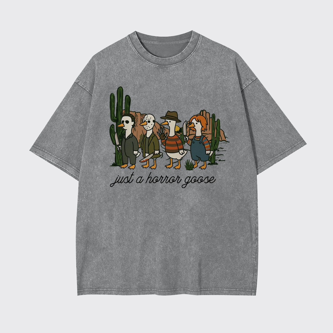 Funny Halloween Just A Horror Goose Garment-dye Tees