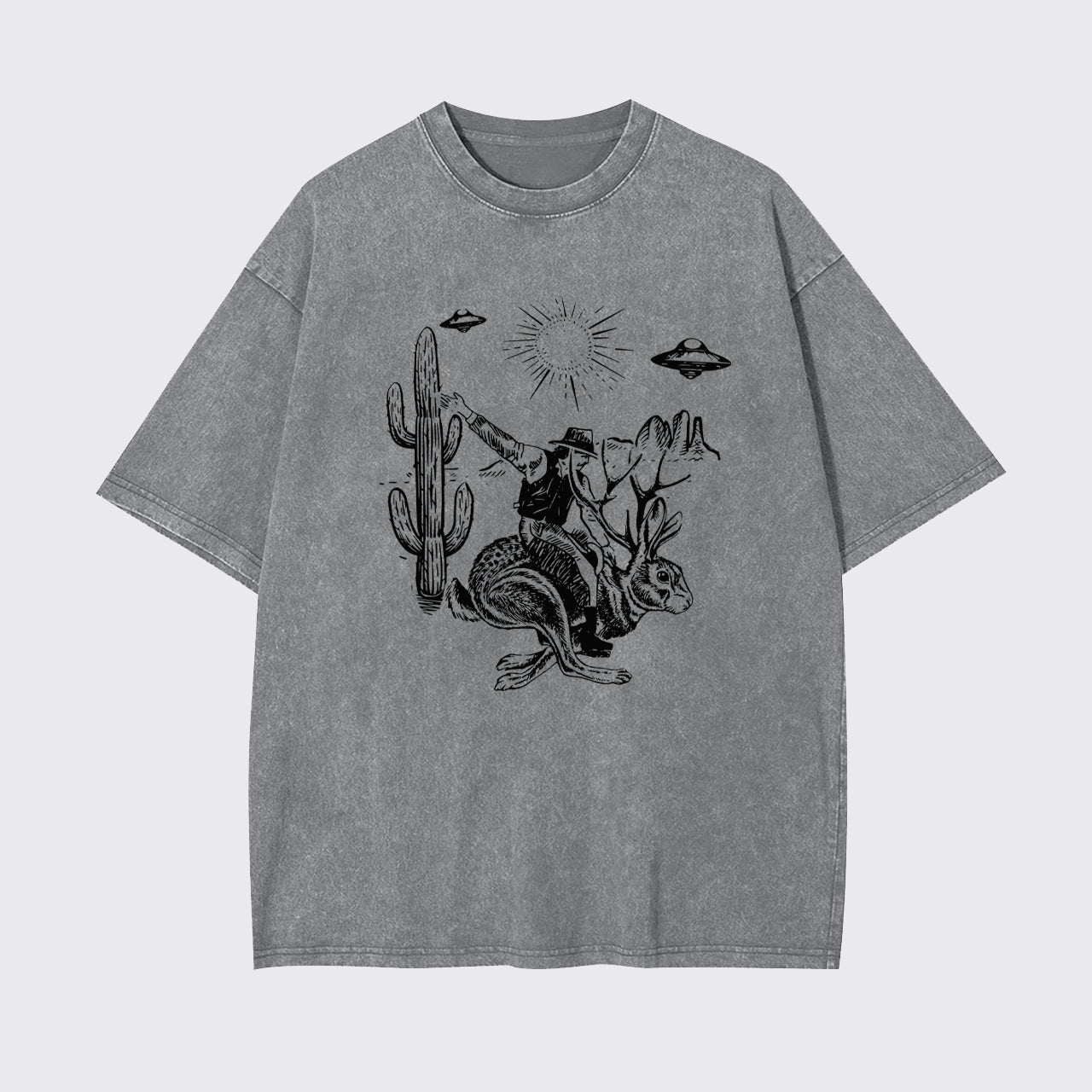 Cowboy Riding Jackalope Garment-dye Tees