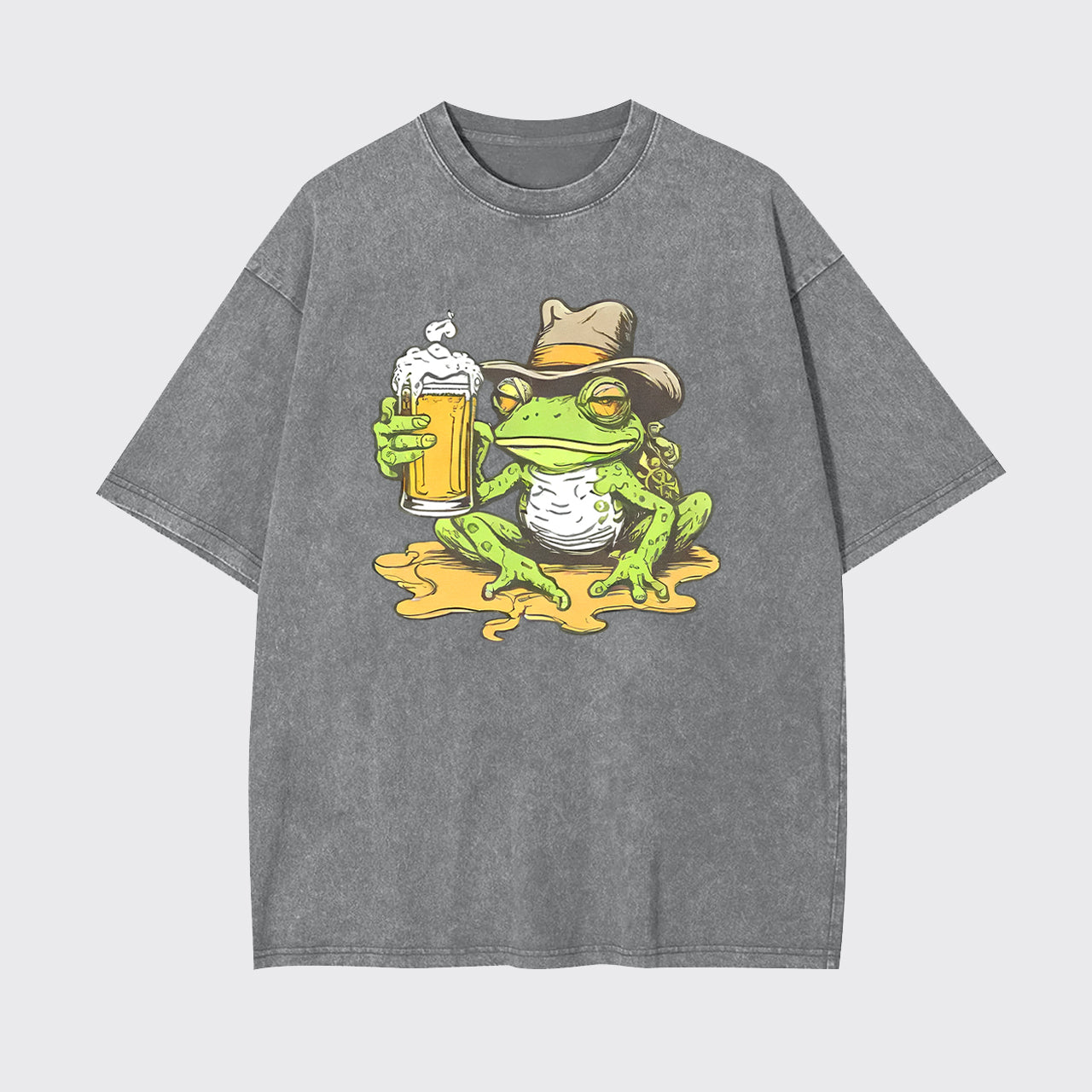 Frog And Beer Garment-dye Tees