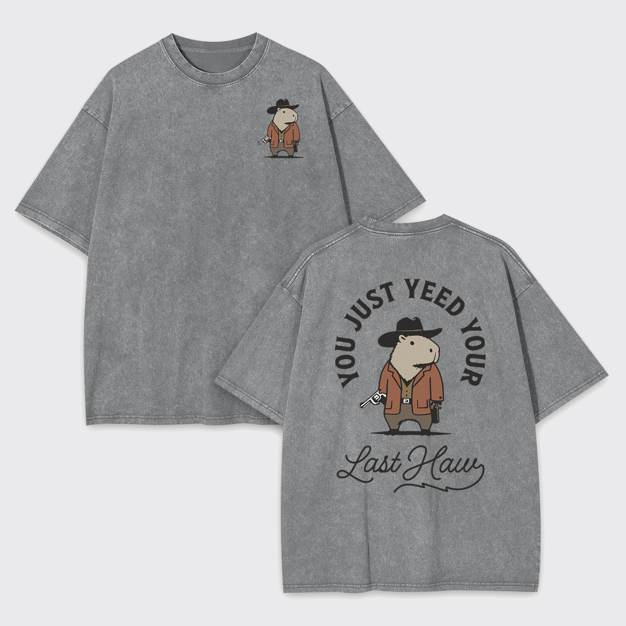 Funny Capybara Cowboy Garment-dye Tees