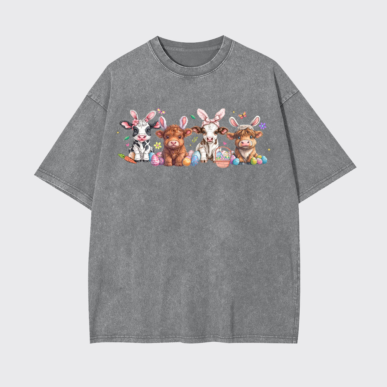 Easter Day Cow Garment-dye Tees