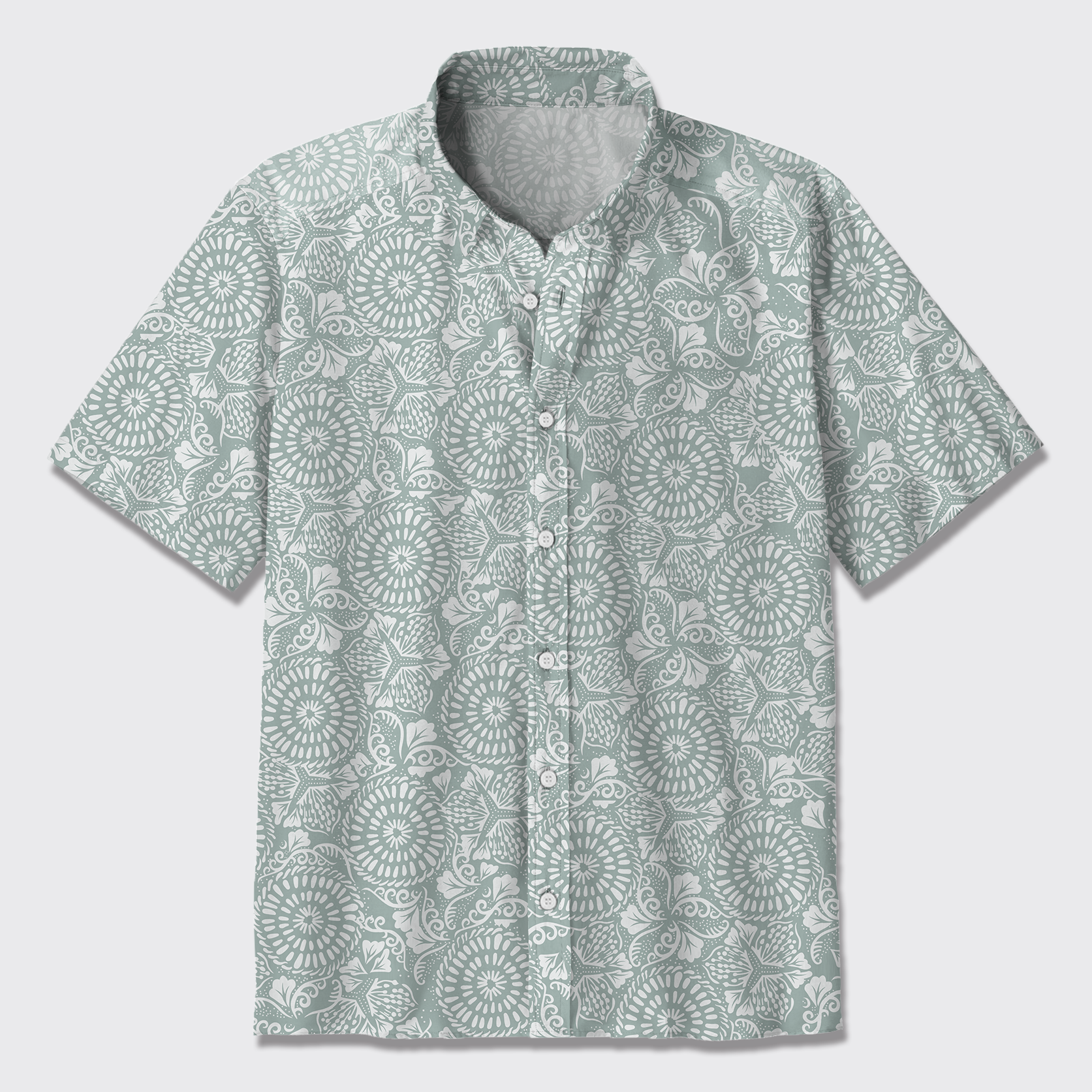 Bohemian Circle Pattern Button Up Shirts