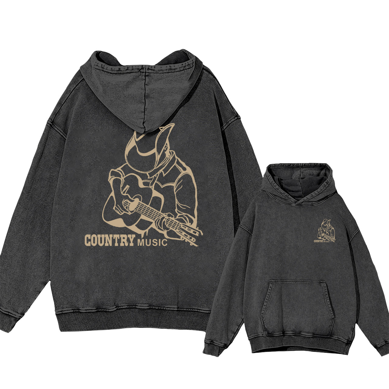Country Music Cowboy Man Garment-Dye Hoodies