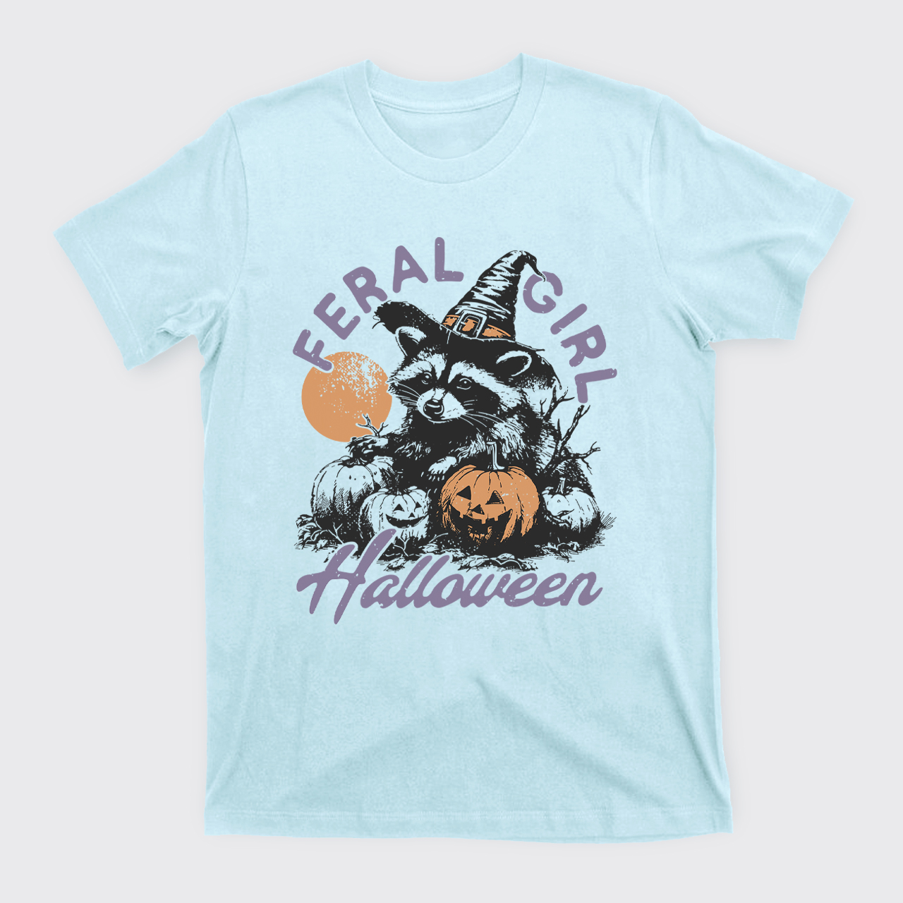 Halloween Feral Girl Raccoon T-Shirts
