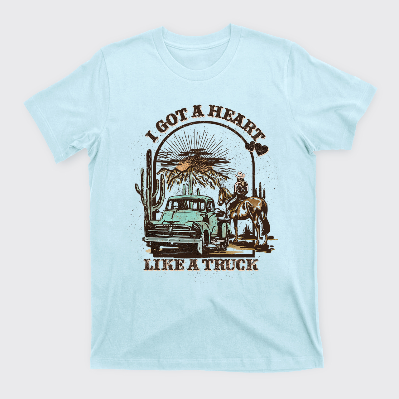 Heart Like A Truck Western Sunset T-Shirts