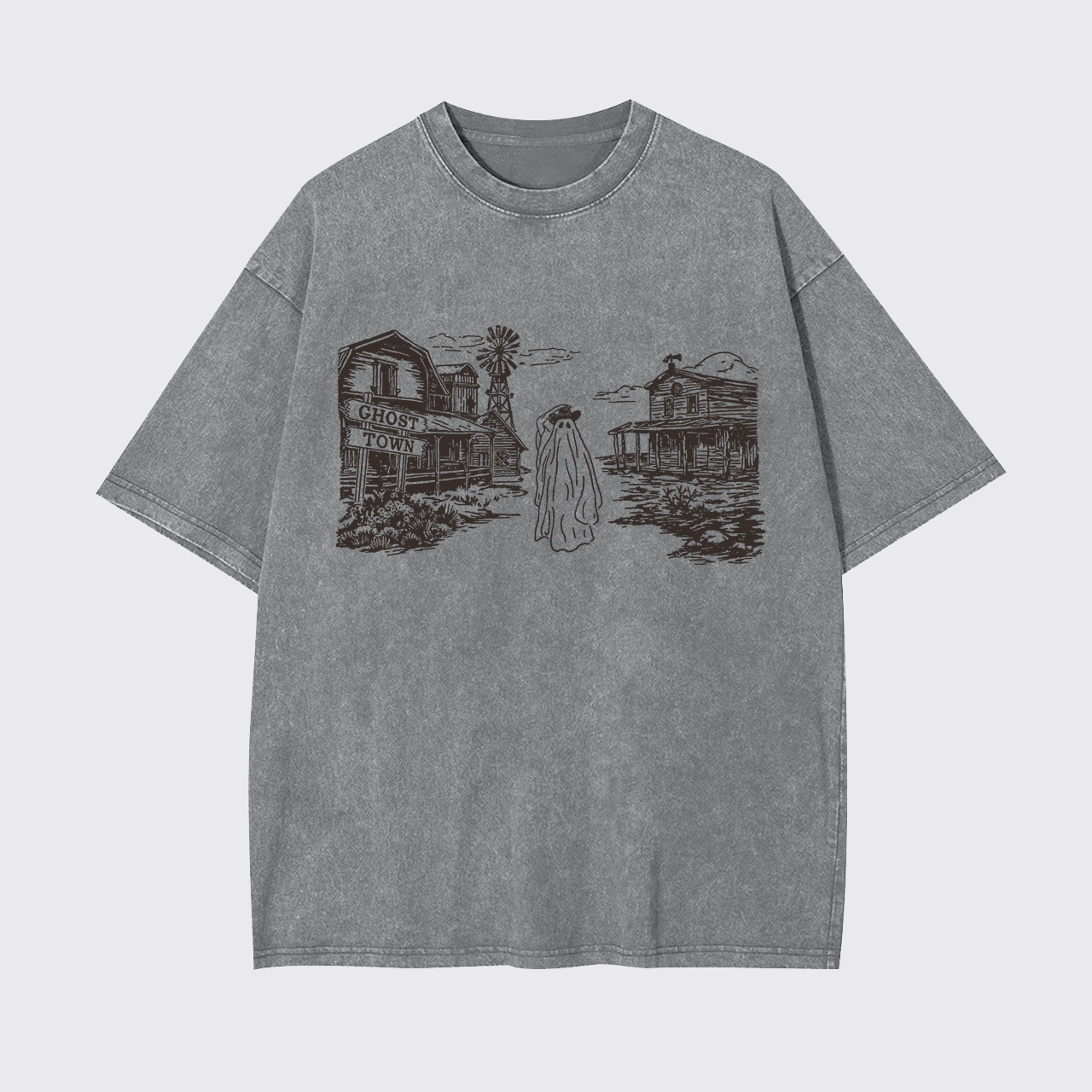Western Halloween Ghost Town Garment-dye Tees