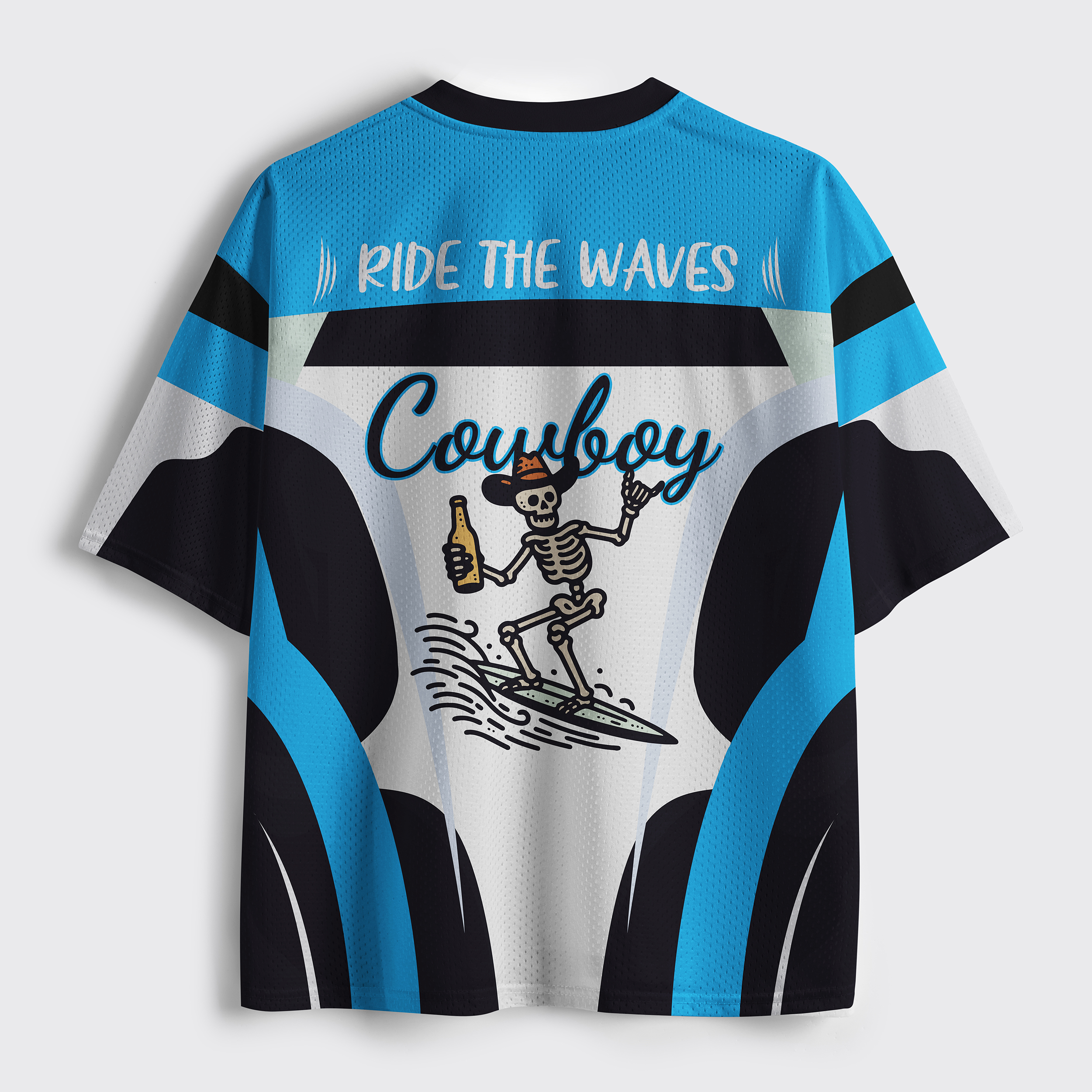 Personalized Ride The Waves Cowboy Mesh Jersey