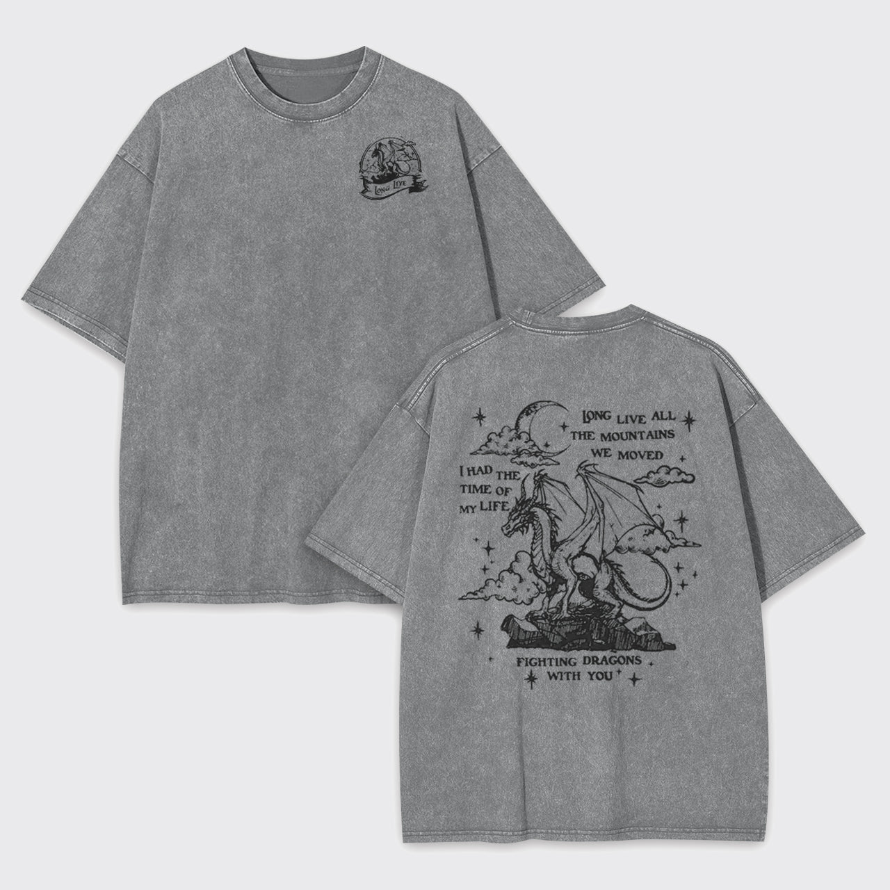 Dragon Fighting In The Castle Garment-dye Tees