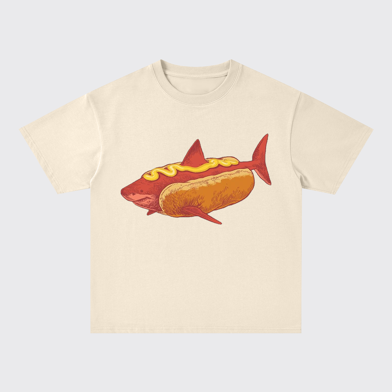 Hot Dog Shark Oversize T-Shirts