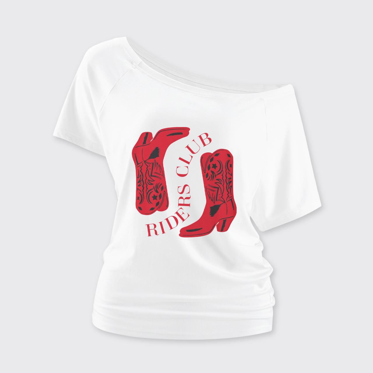 Cowgirl Boots Off Shoulder Top