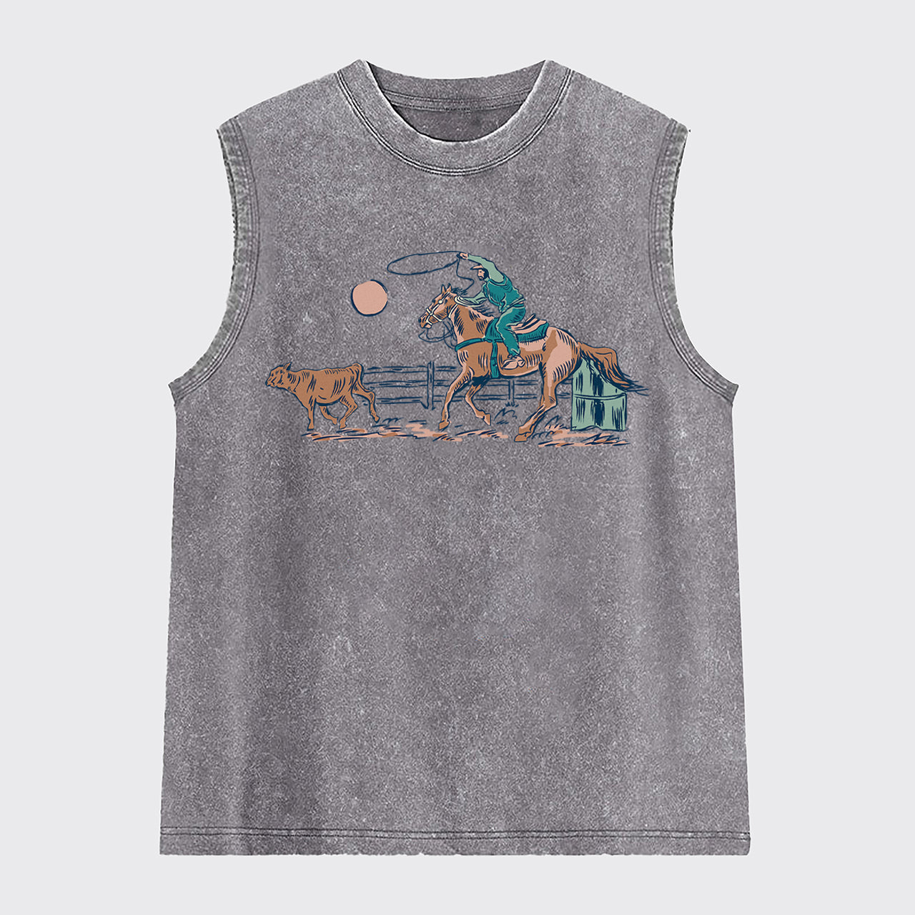 Western Cowboy Rodeo Washed Tanks