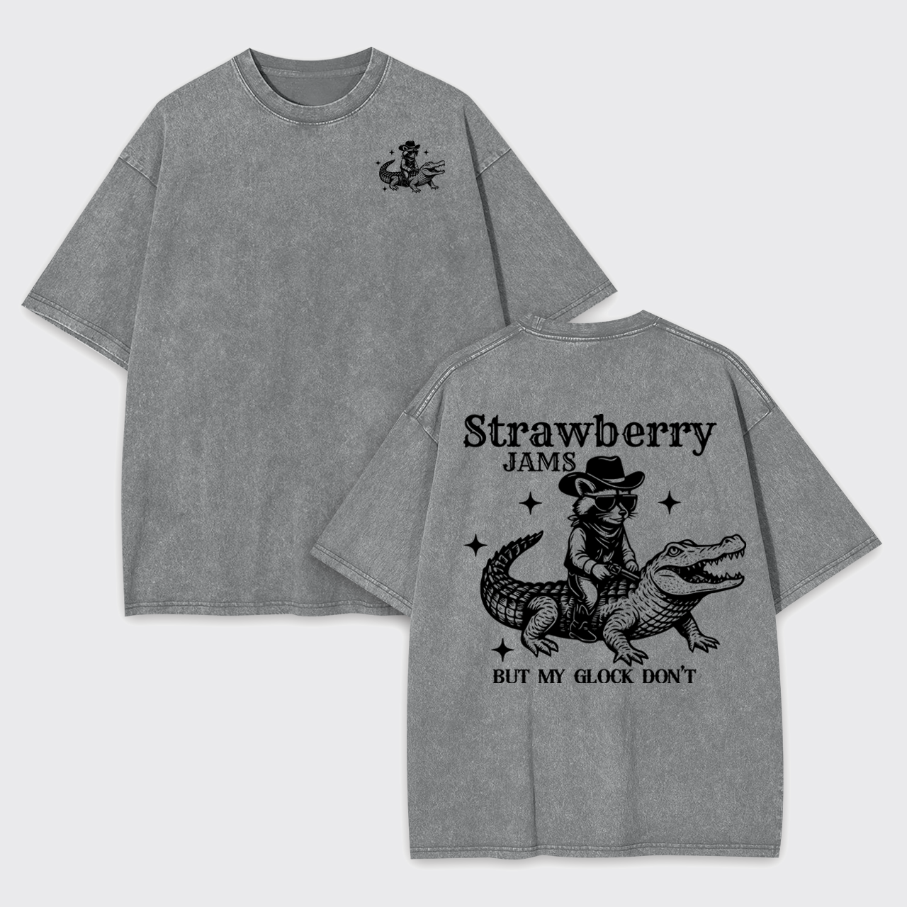 Snarky Sayings-Strawberry Jams But My Glock Don't Garment-dye Tees