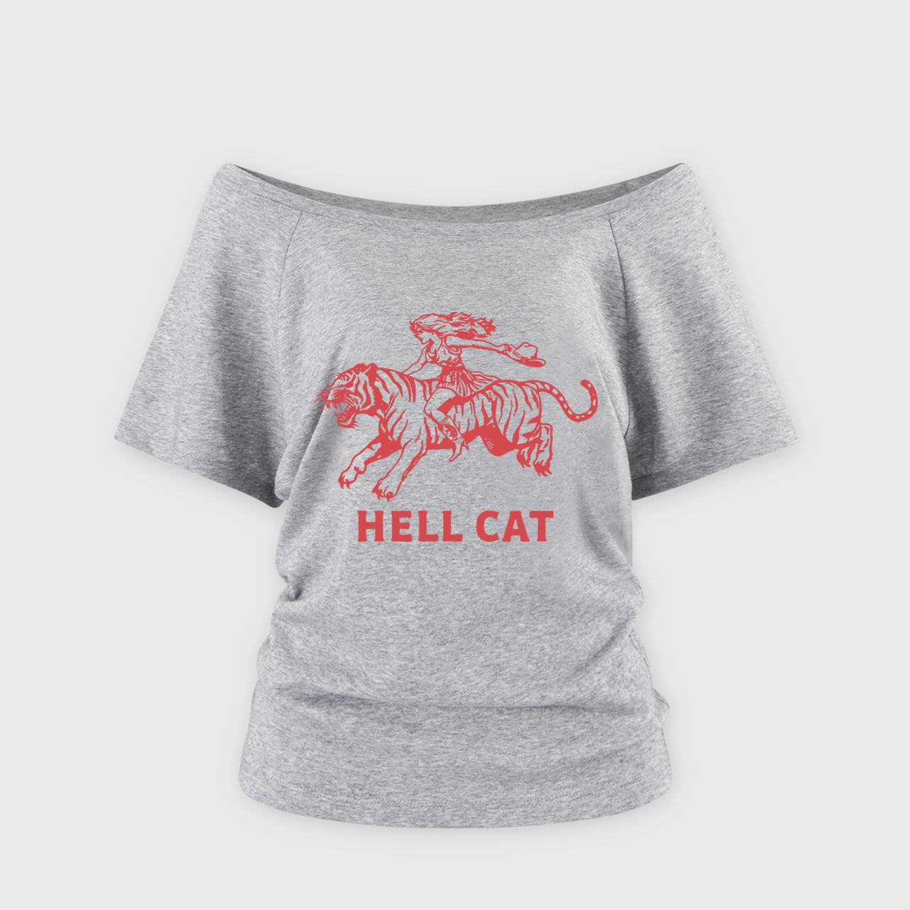 Retro Cowgirl Hell Cat Off Shoulder Top