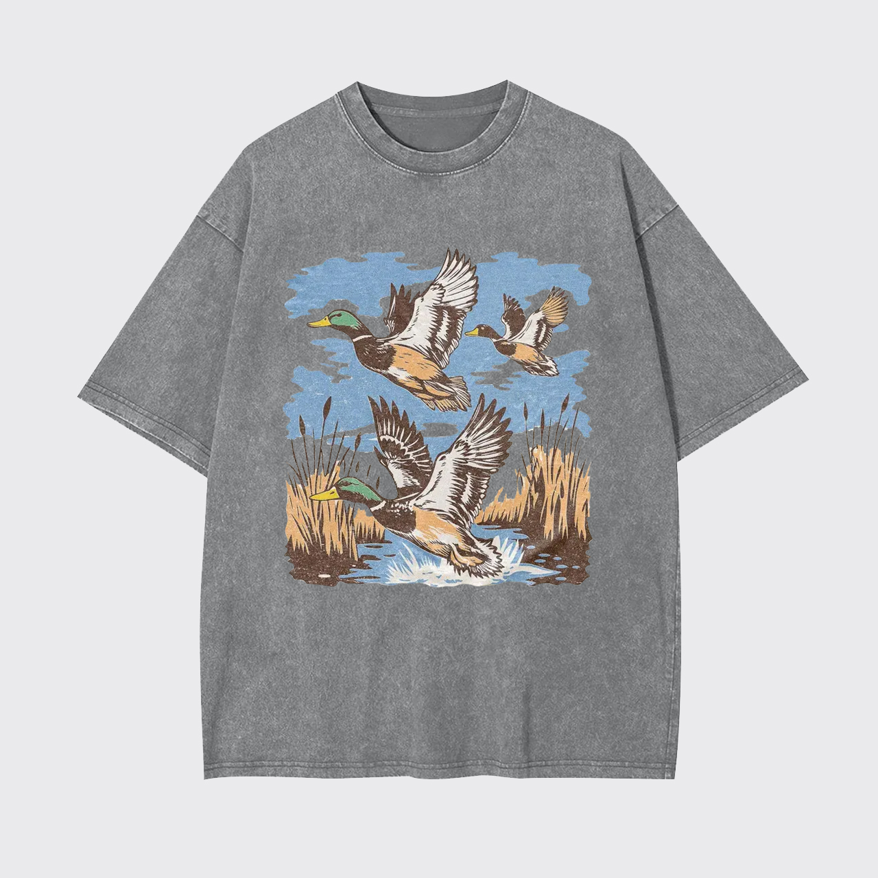 Vintage Nature Duck Hunting Garment-dye Tees