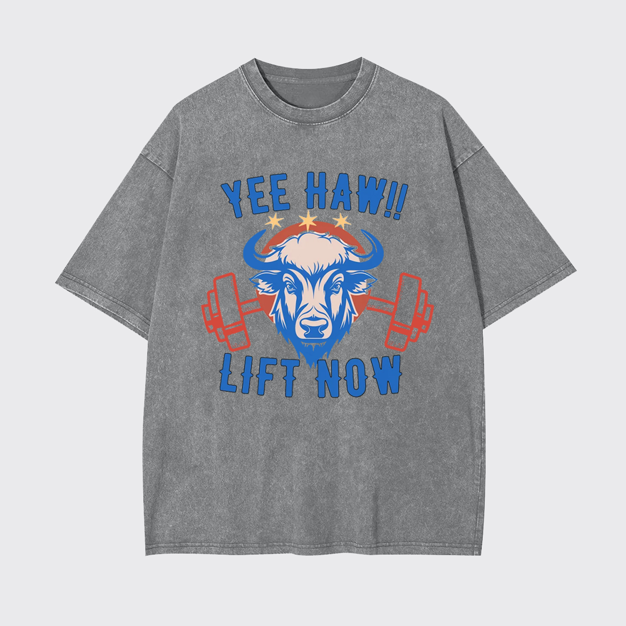 Yee Haw Lift Now Cowboy Gym Garment-dye Tees