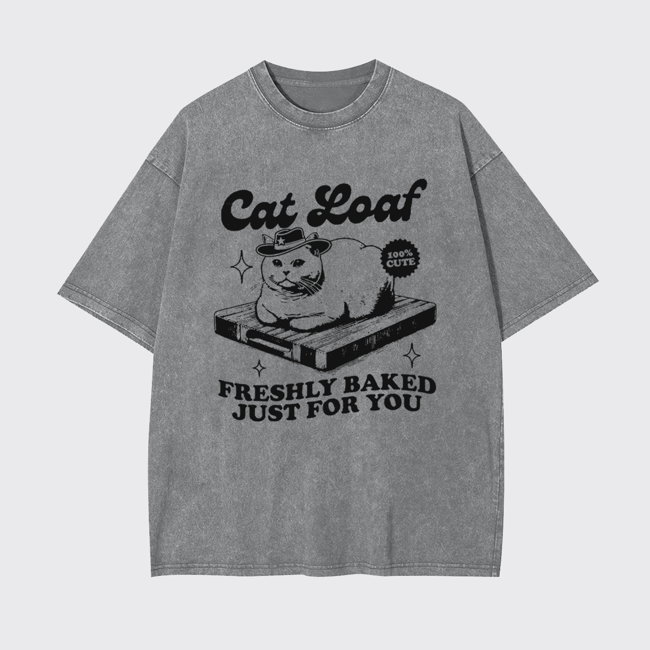 Vintage Retro Funny Cat Meme Garment-dye Tees