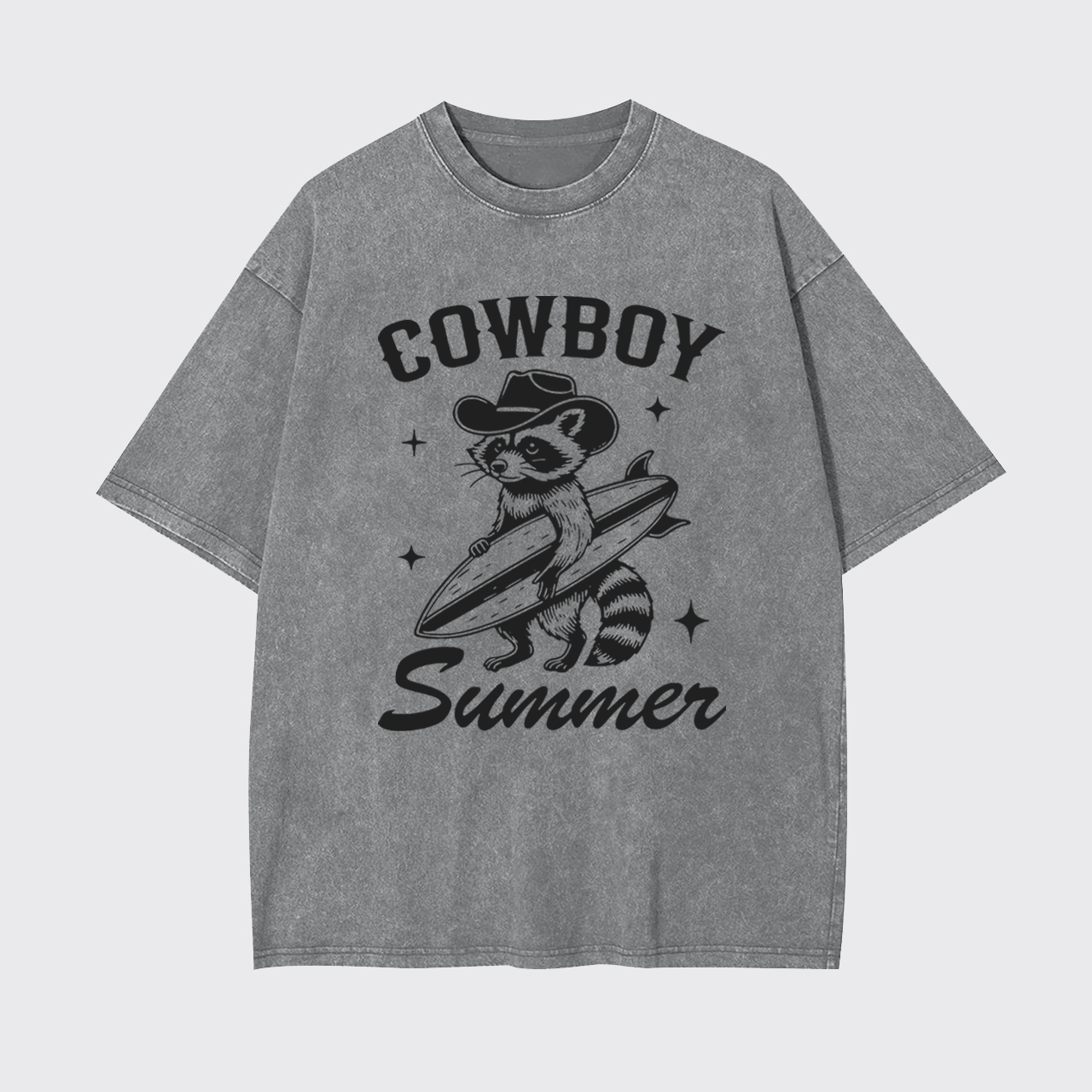 Cowboy Raccoon Summer Garment-dye Tees