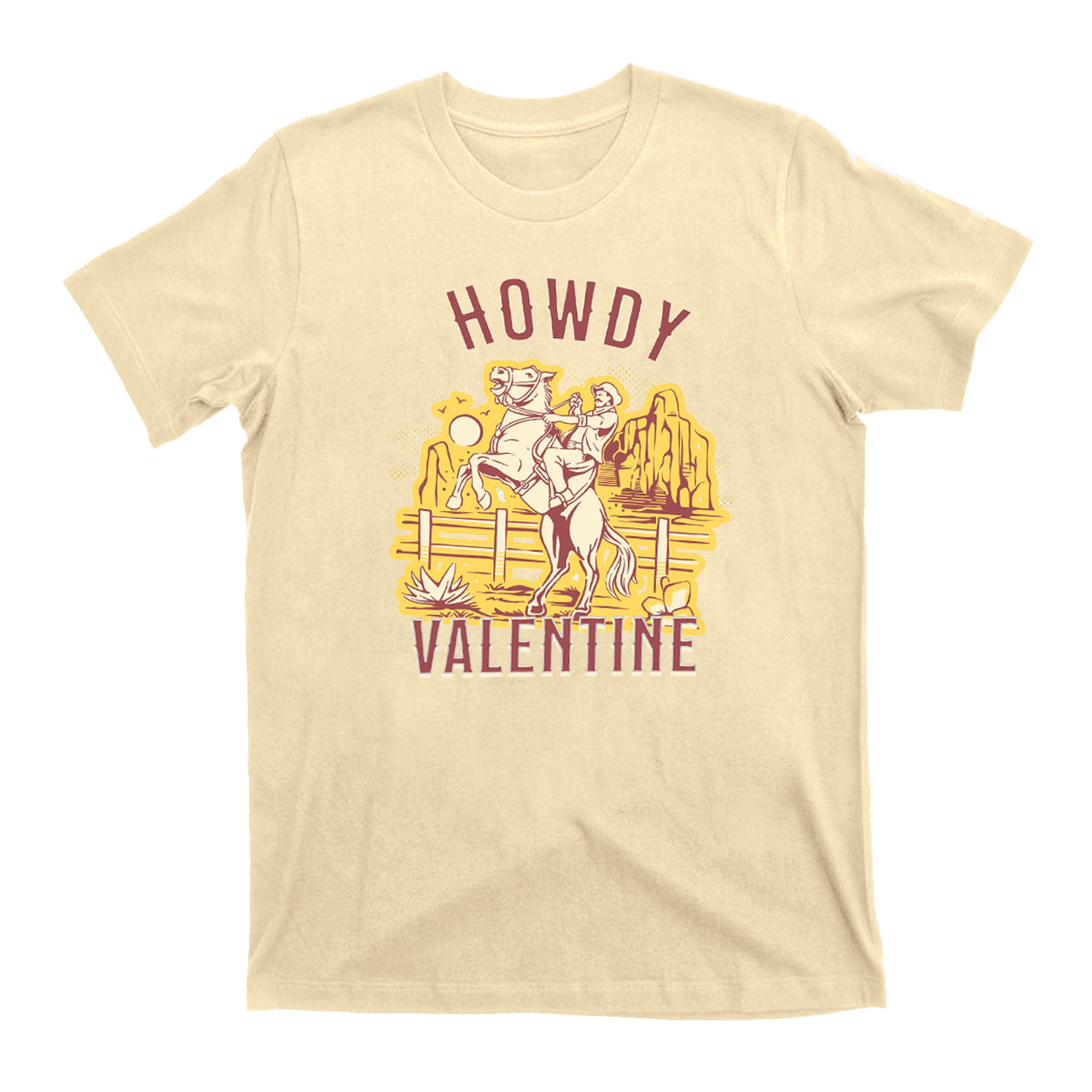 Desert Golden Sunset Howdy Valentine T-Shirts