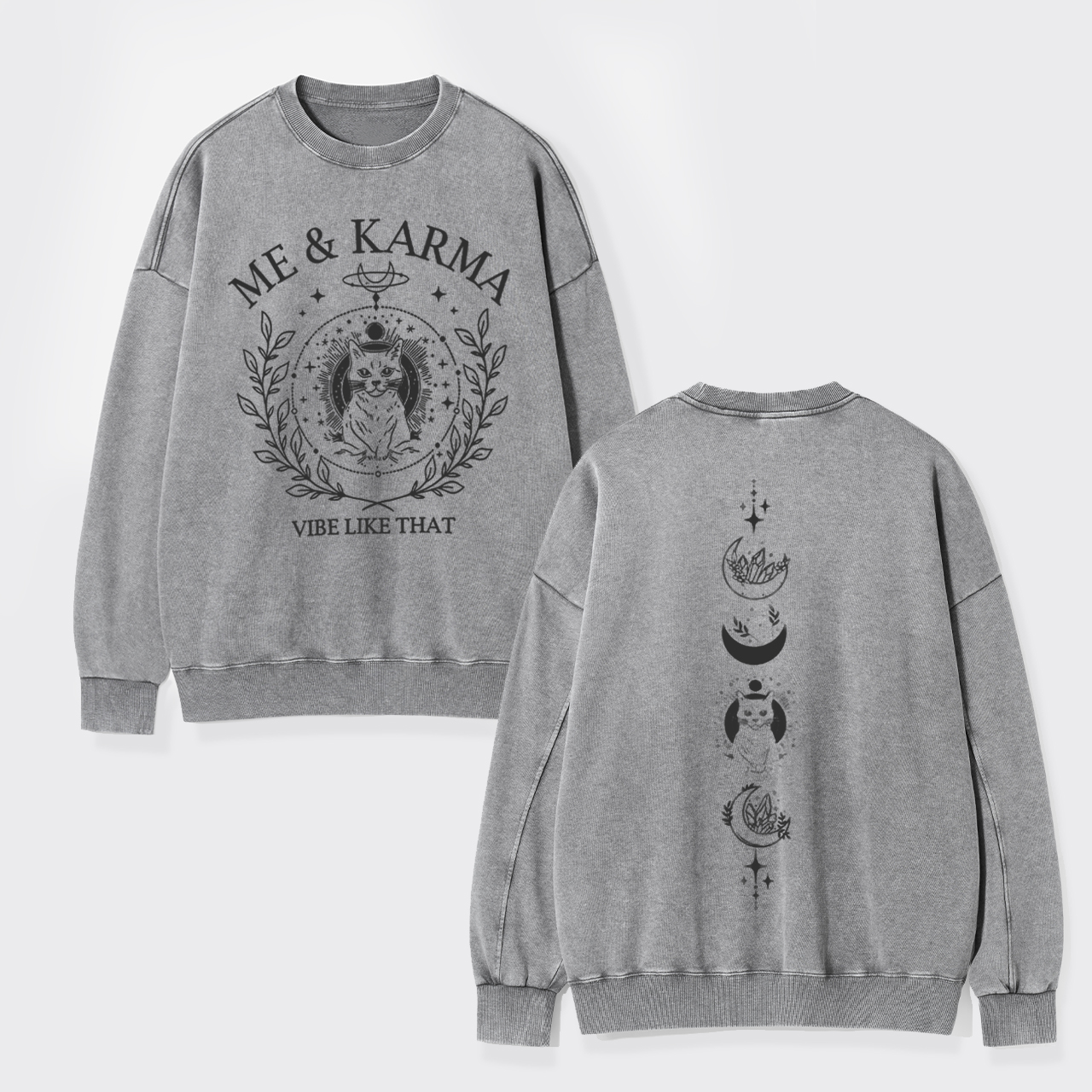 Music Black Cat Washed Sweatshirts