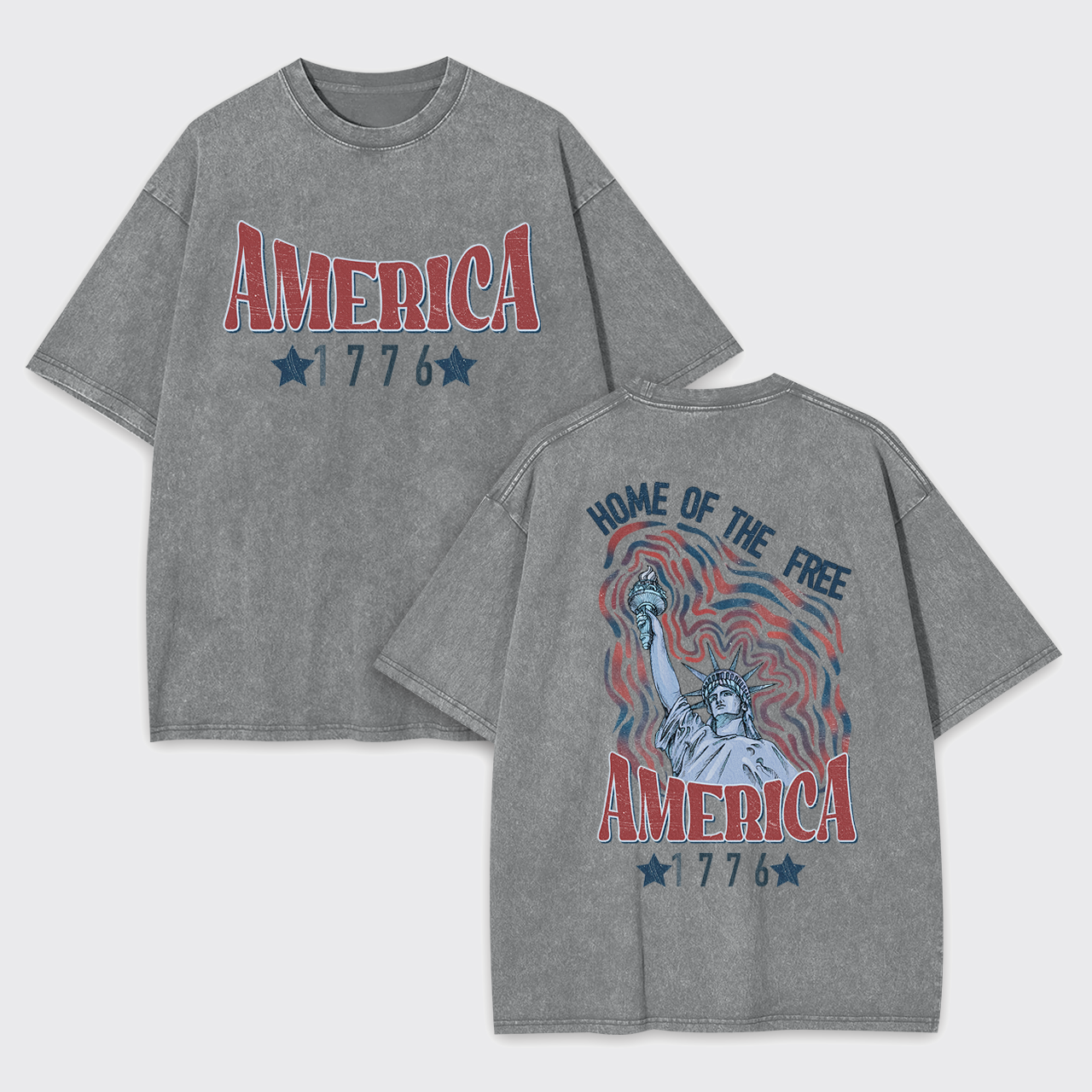 1776,Home Of The Free Garment-dye Tees