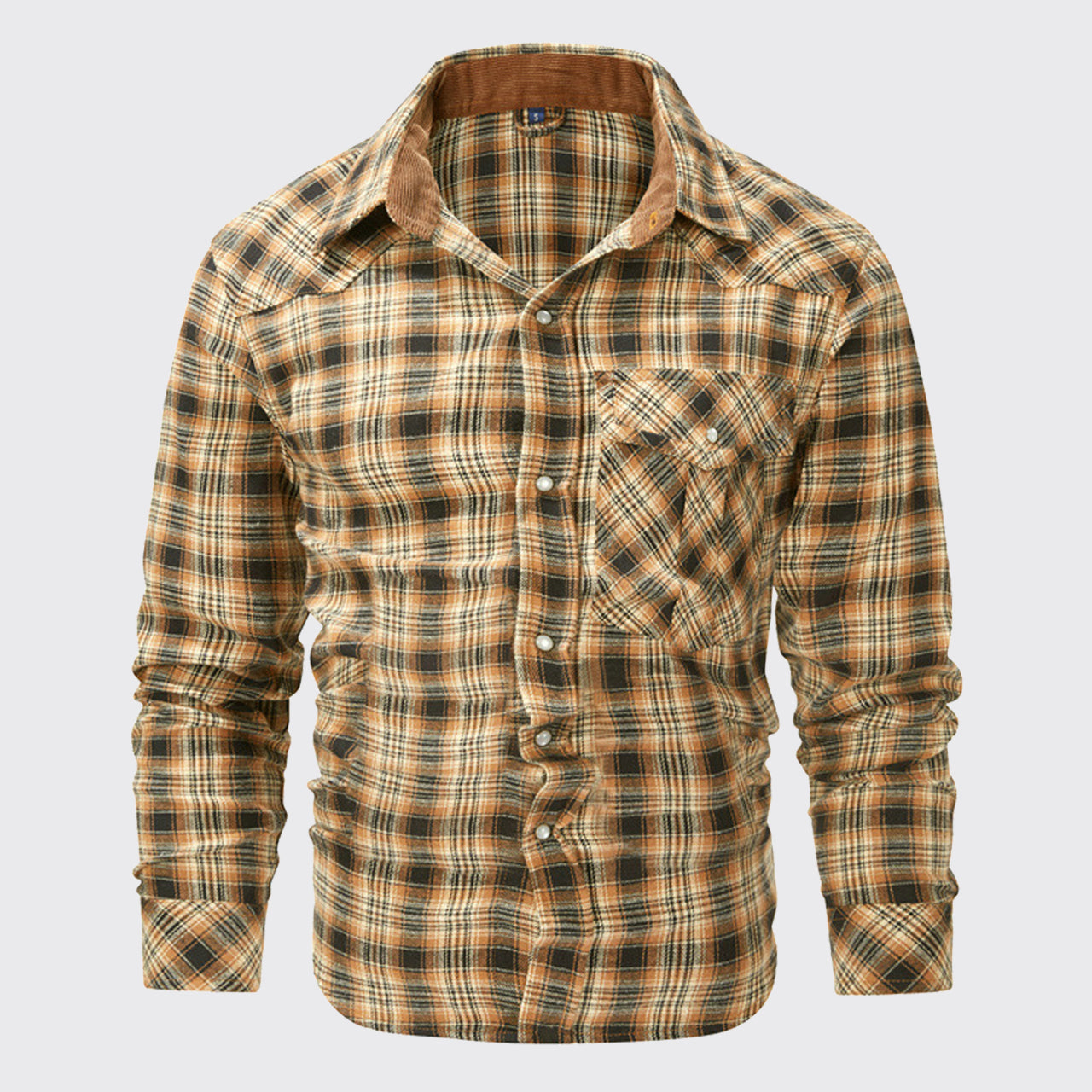 Western Cowboy Flannel Plaid Shirt