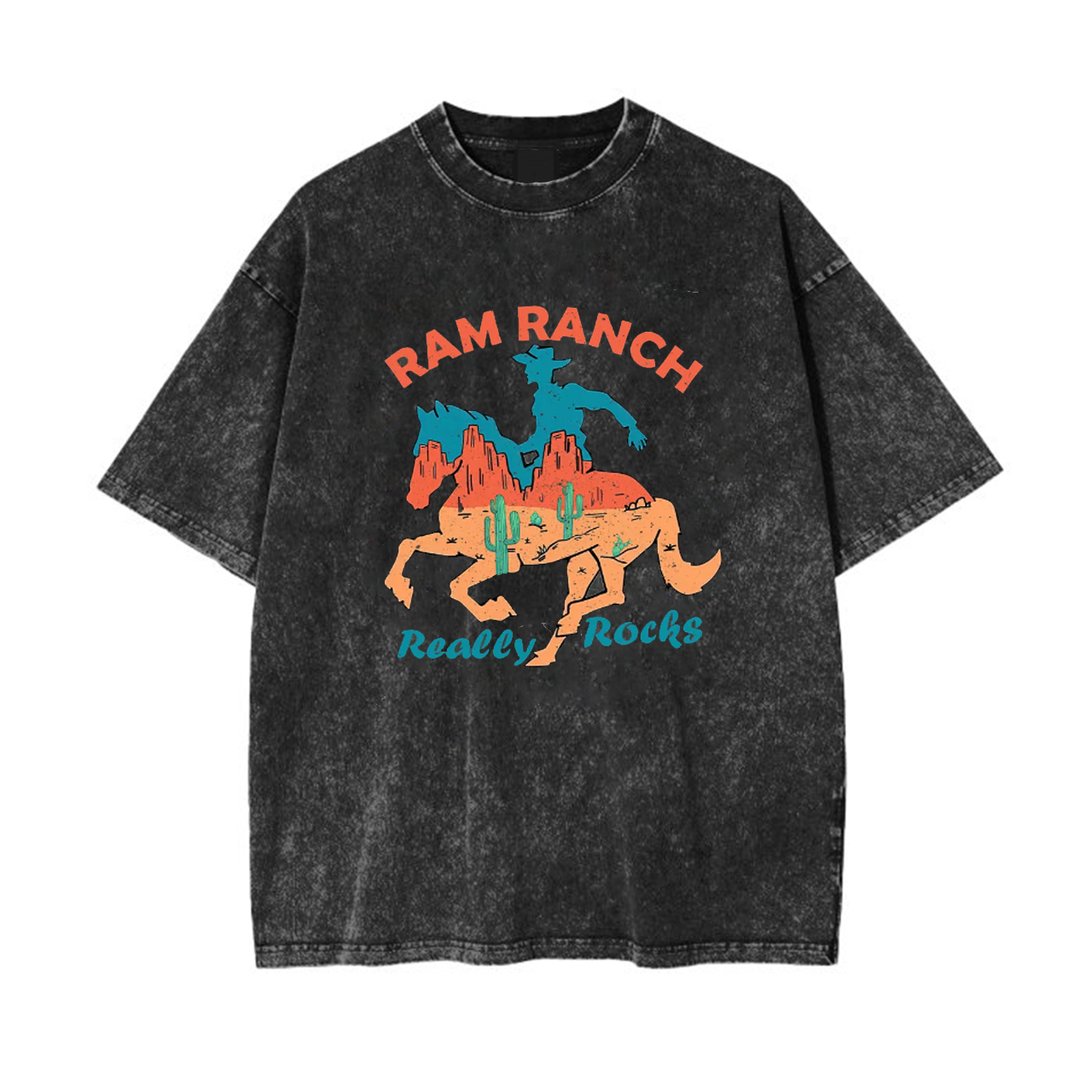 Ram Ranch Really Rocks Cowboy Garment-dye Tees