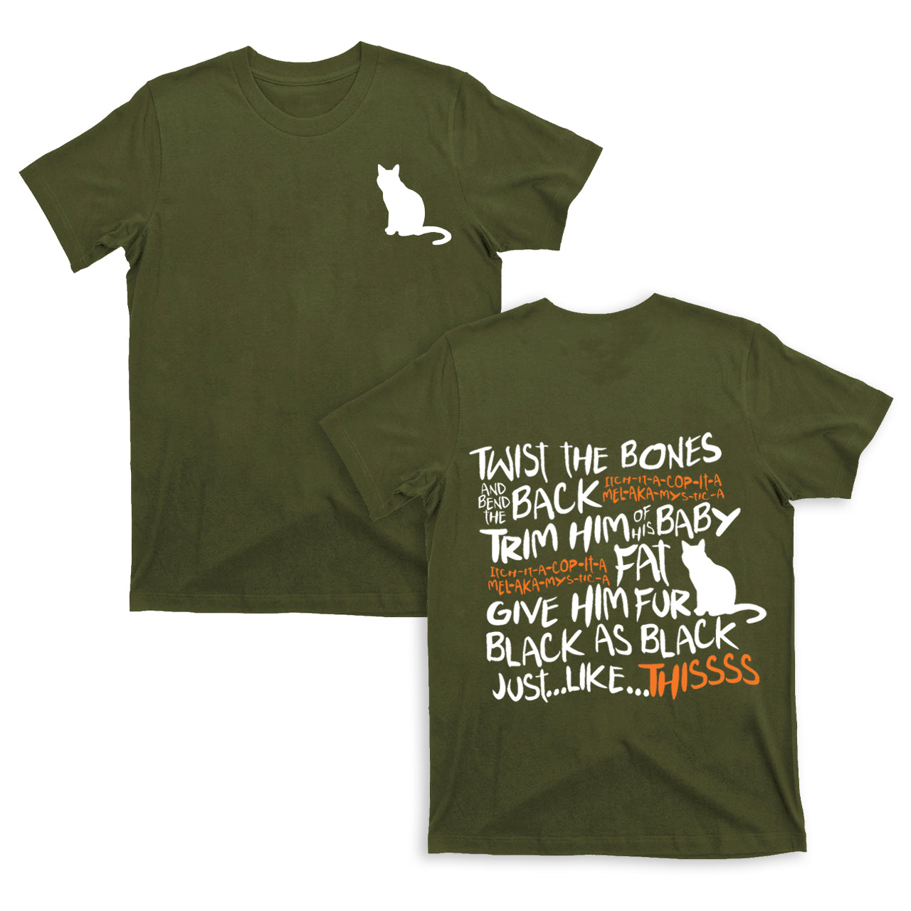 Halloween Daydreaming Cat double sided printing T-Shirts