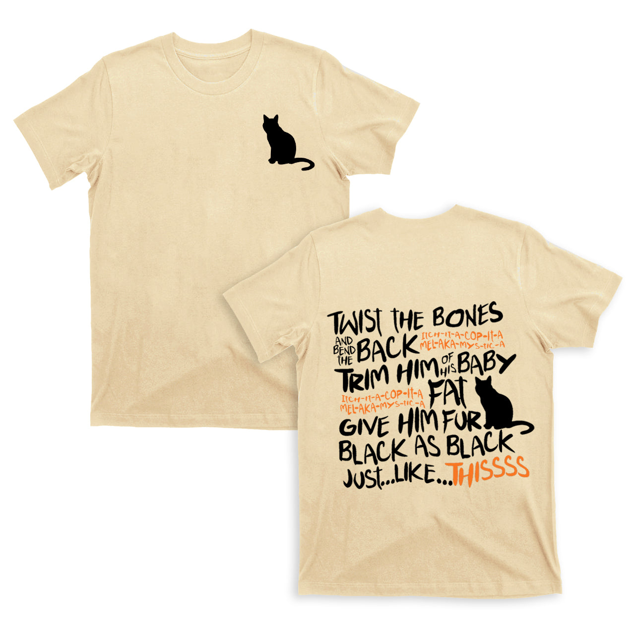 Halloween Daydreaming Cat double sided printing T-Shirts