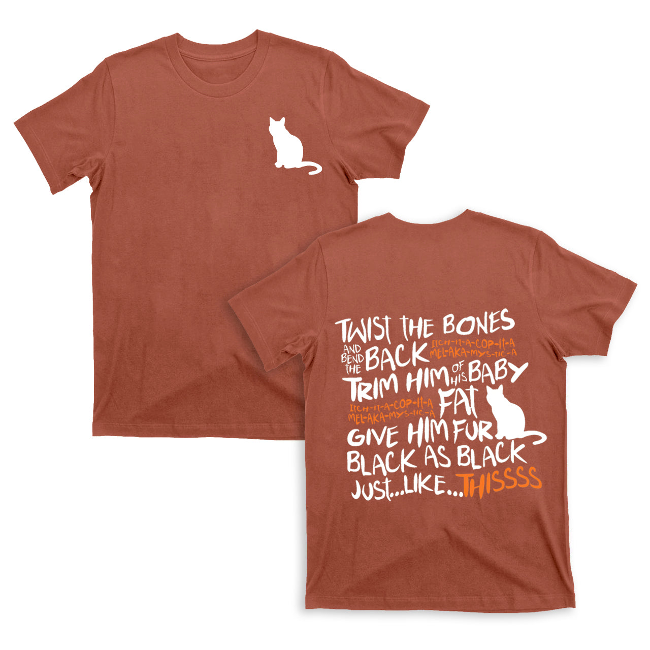 Halloween Daydreaming Cat double sided printing T-Shirts