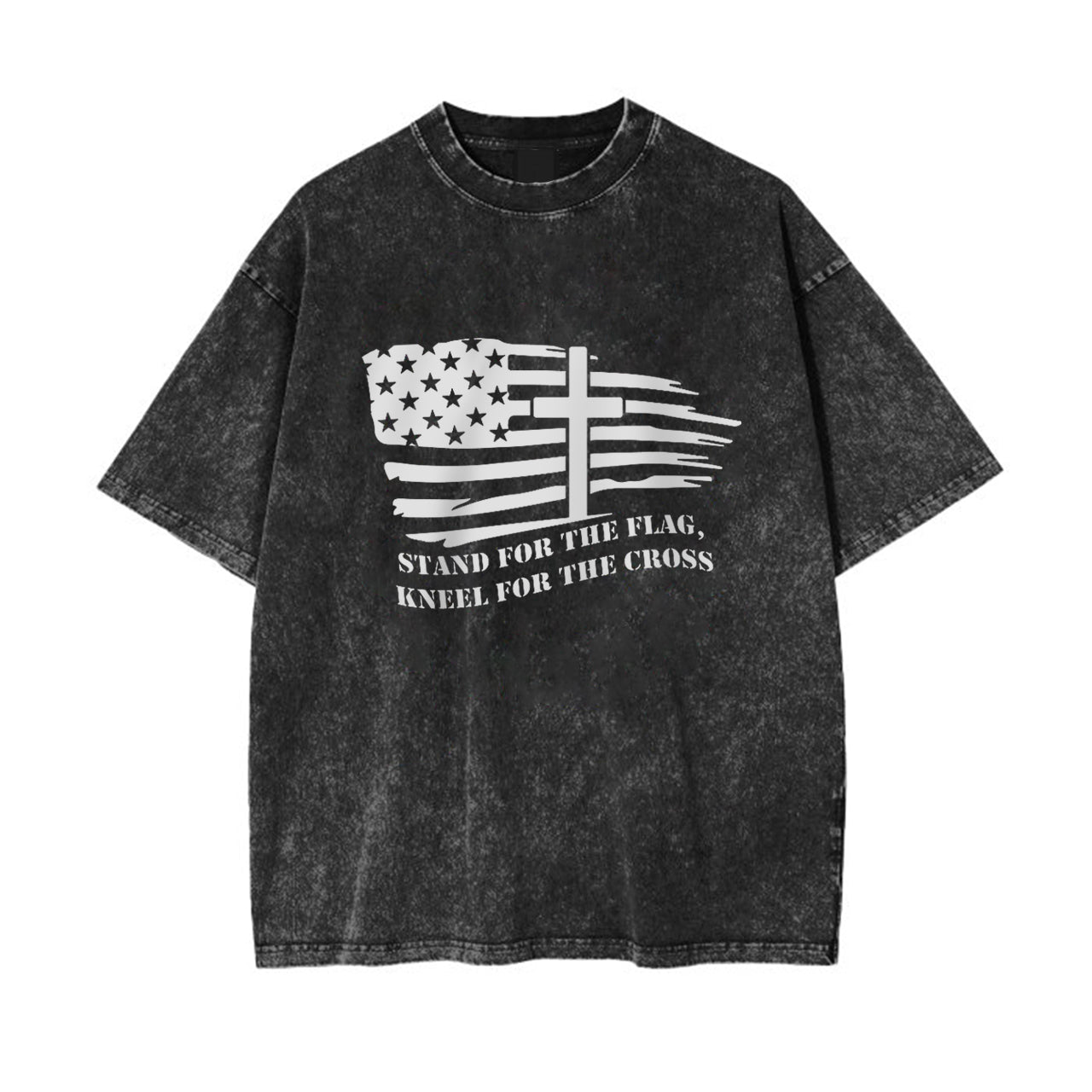 American Flag With Cross Garment-dye Tees
