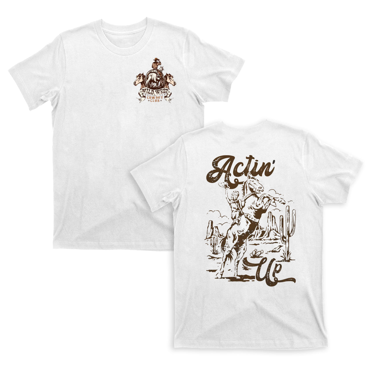 Wild West Cowboy Club Double sided printing T-Shirts