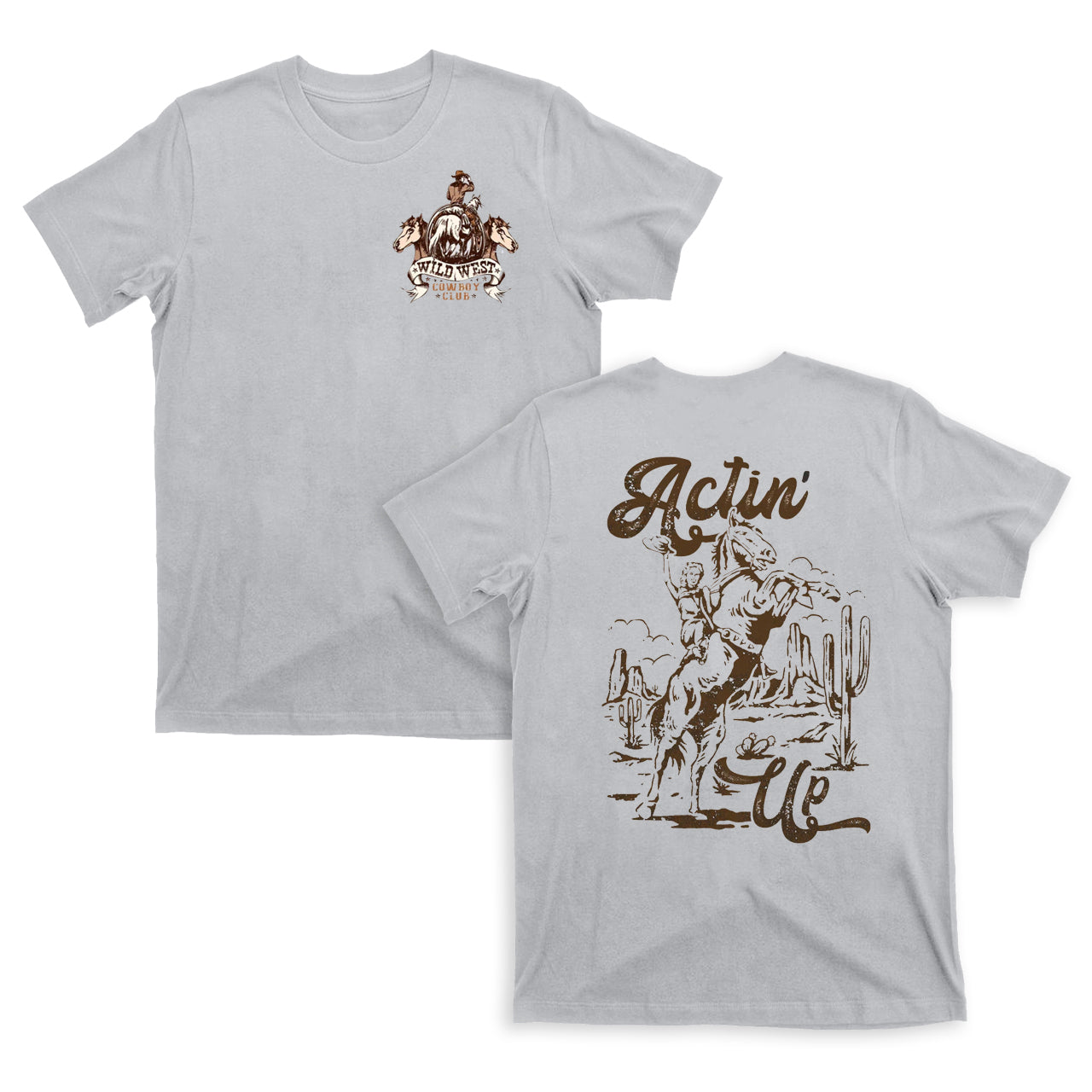 Wild West Cowboy Club Double sided printing T-Shirts