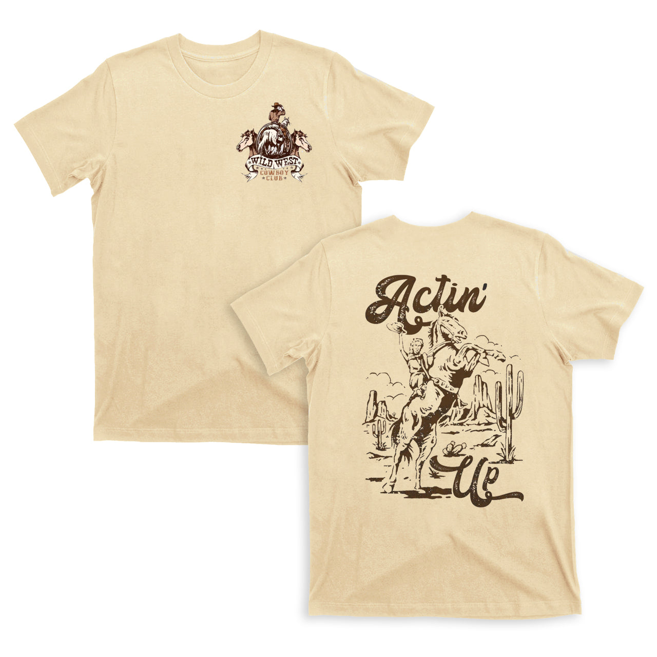 Wild West Cowboy Club Double sided printing T-Shirts