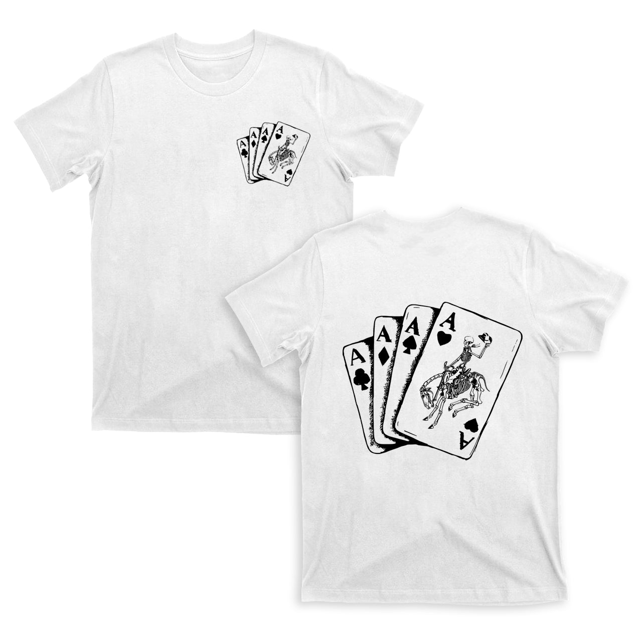 Halloween Skeleton Cowboy Playing Cards Western T-Shirts