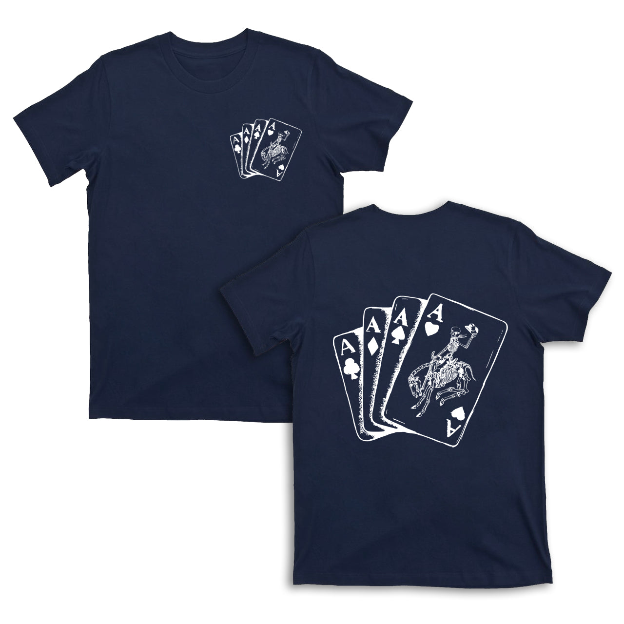 Halloween Skeleton Cowboy Playing Cards Western T-Shirts