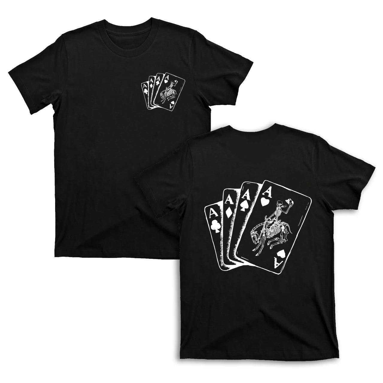 Halloween Skeleton Cowboy Playing Cards Western T-Shirts