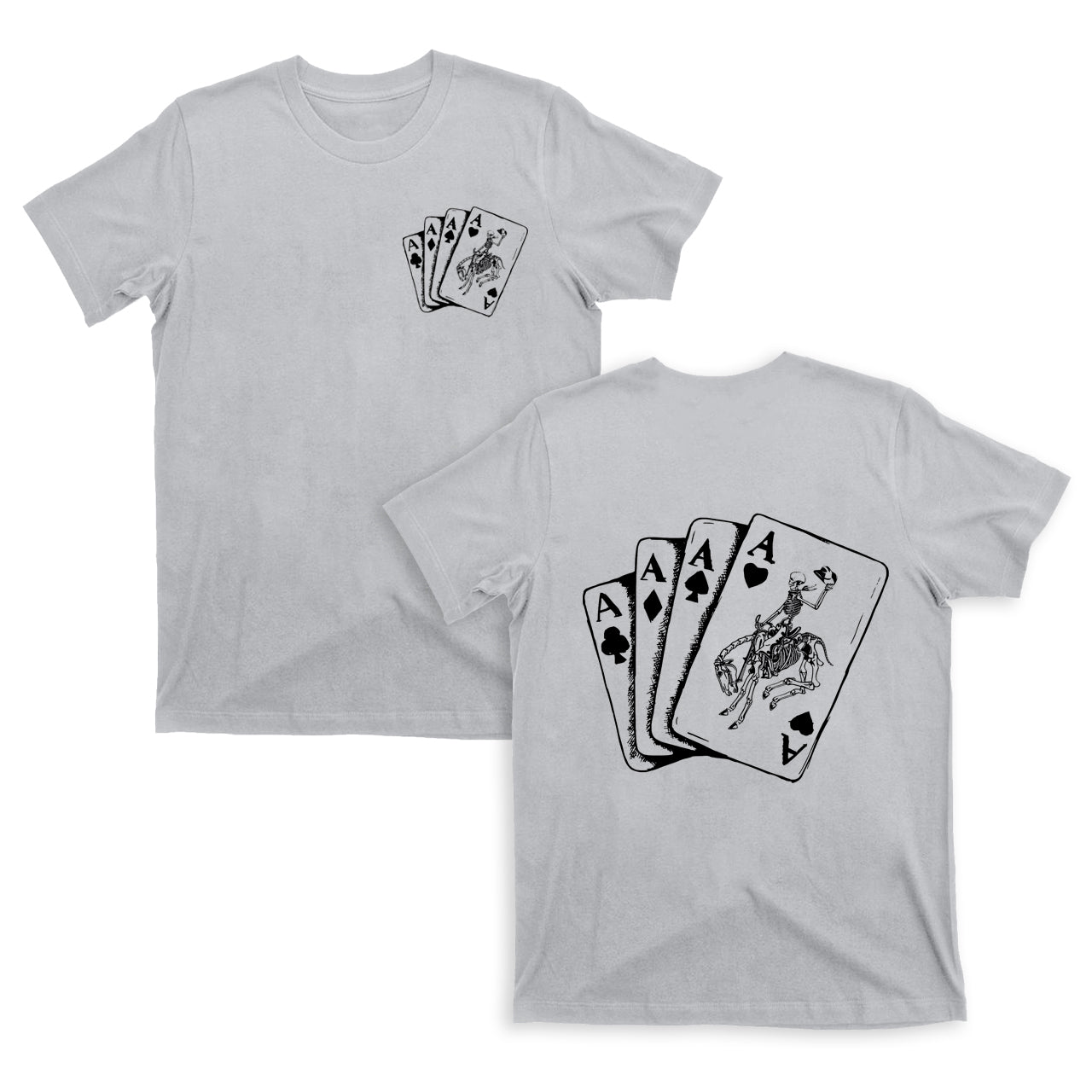 Halloween Skeleton Cowboy Playing Cards Western T-Shirts