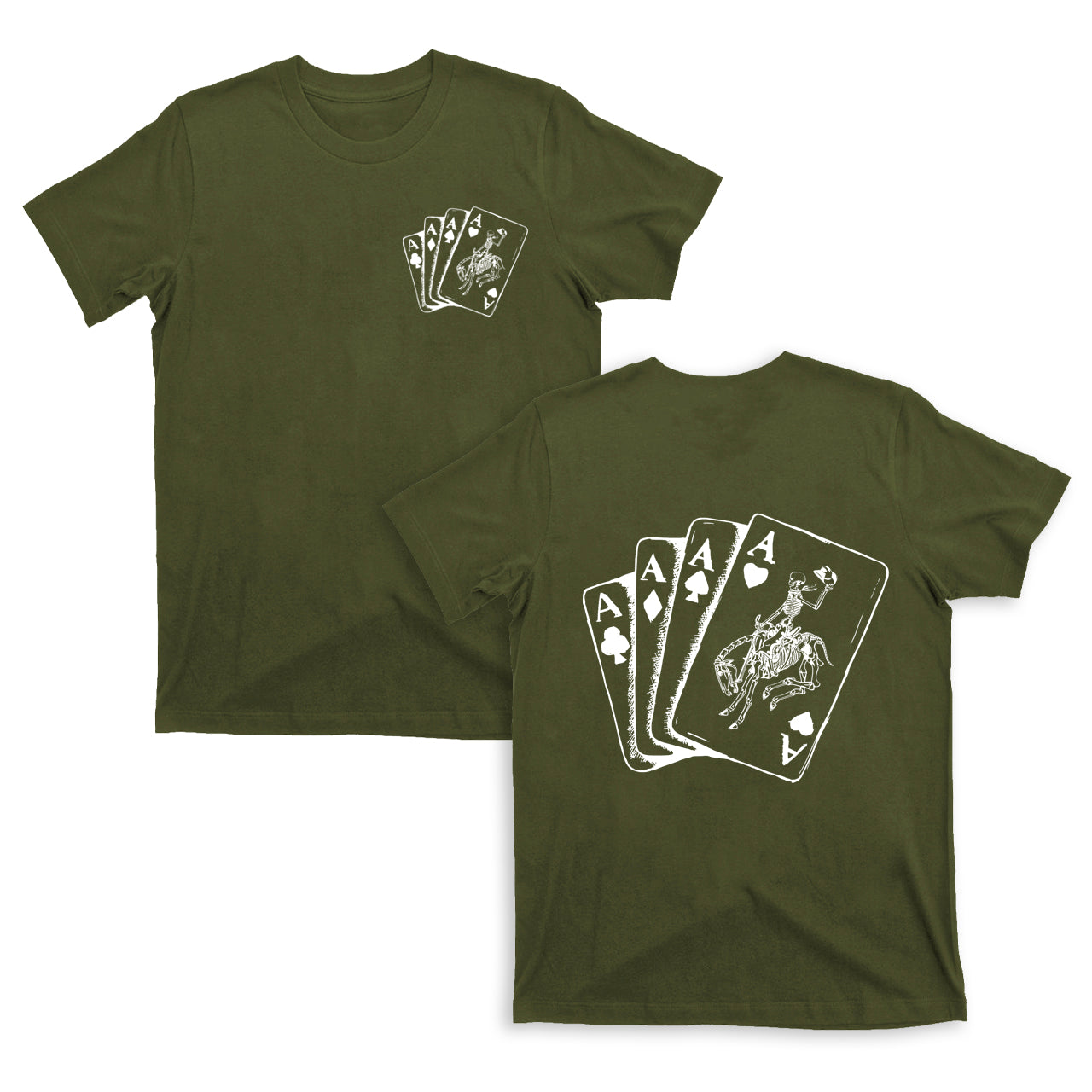 Halloween Skeleton Cowboy Playing Cards Western T-Shirts