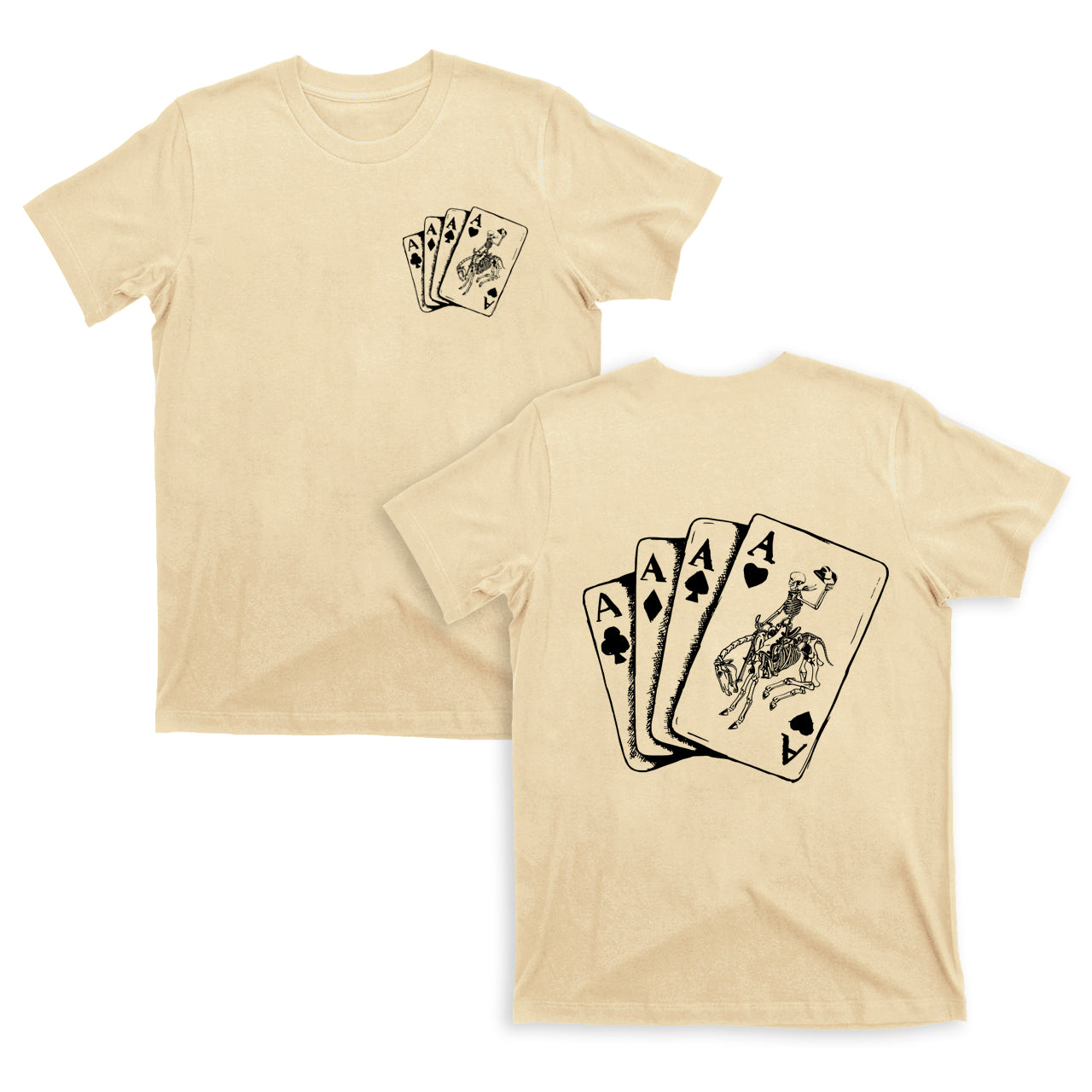 Halloween Skeleton Cowboy Playing Cards Western T-Shirts
