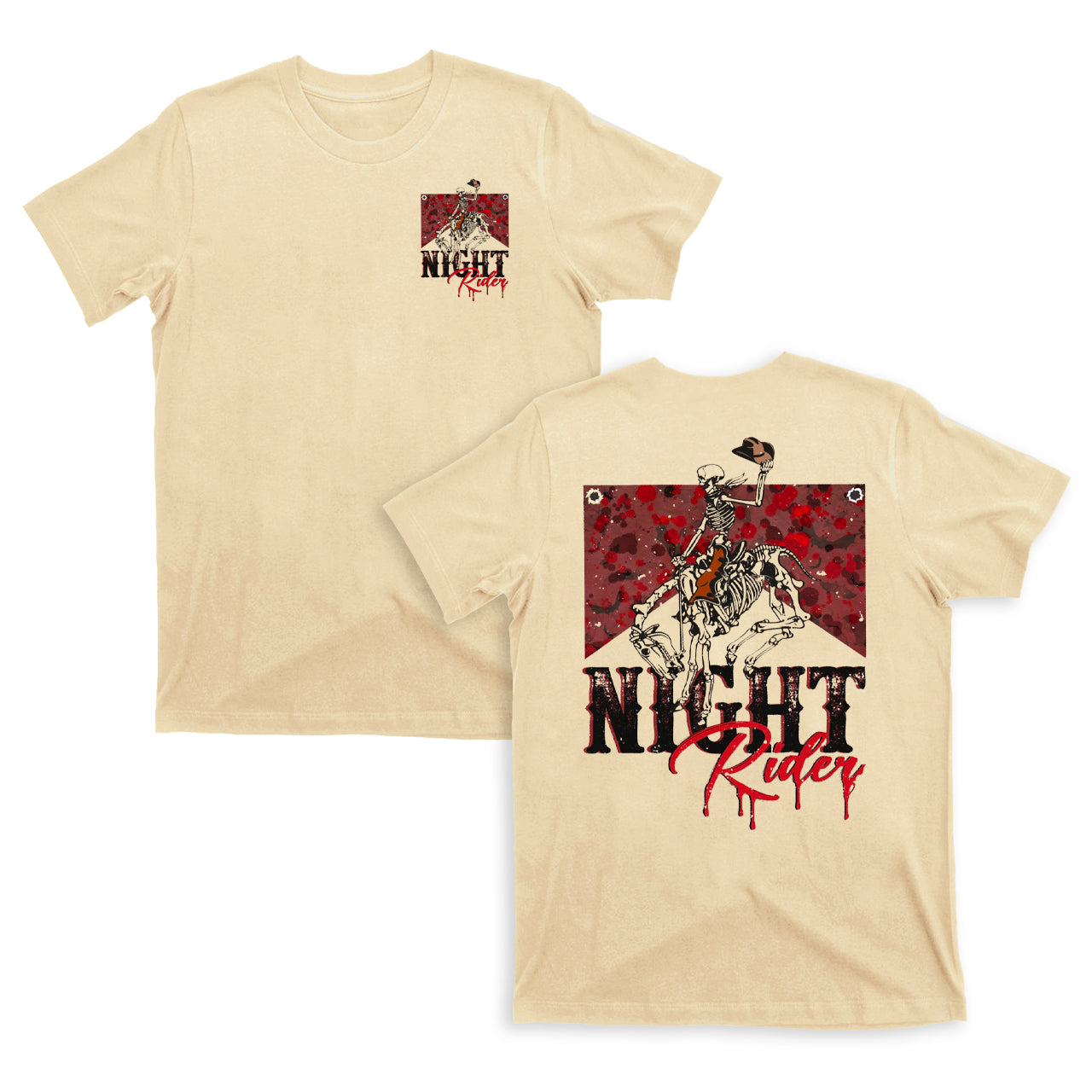 Halloween Cowboy Night Rider Double sided printing T-Shirts