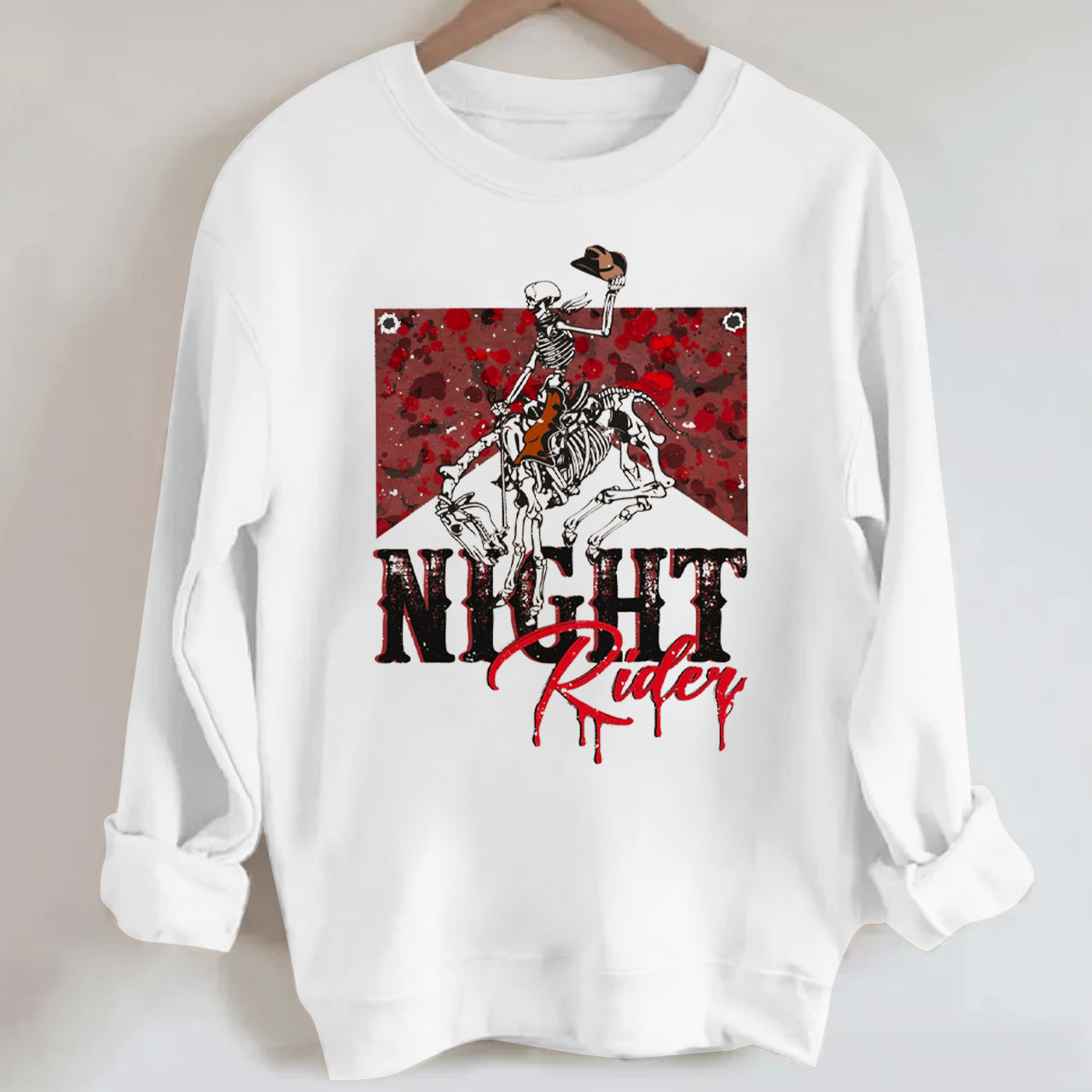 Halloween Cowboy Night Rider Crewneck Sweatshirt