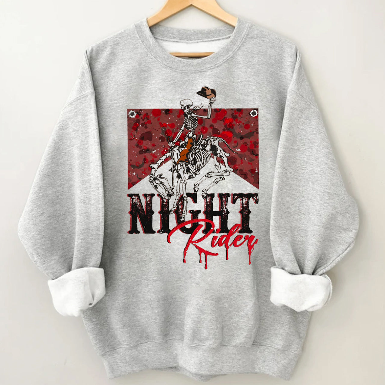 Halloween Cowboy Night Rider Crewneck Sweatshirt
