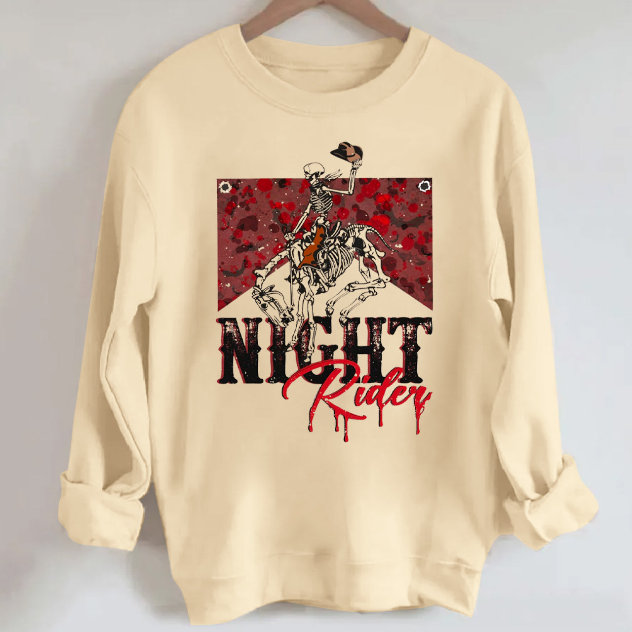 Halloween Cowboy Night Rider Crewneck Sweatshirt