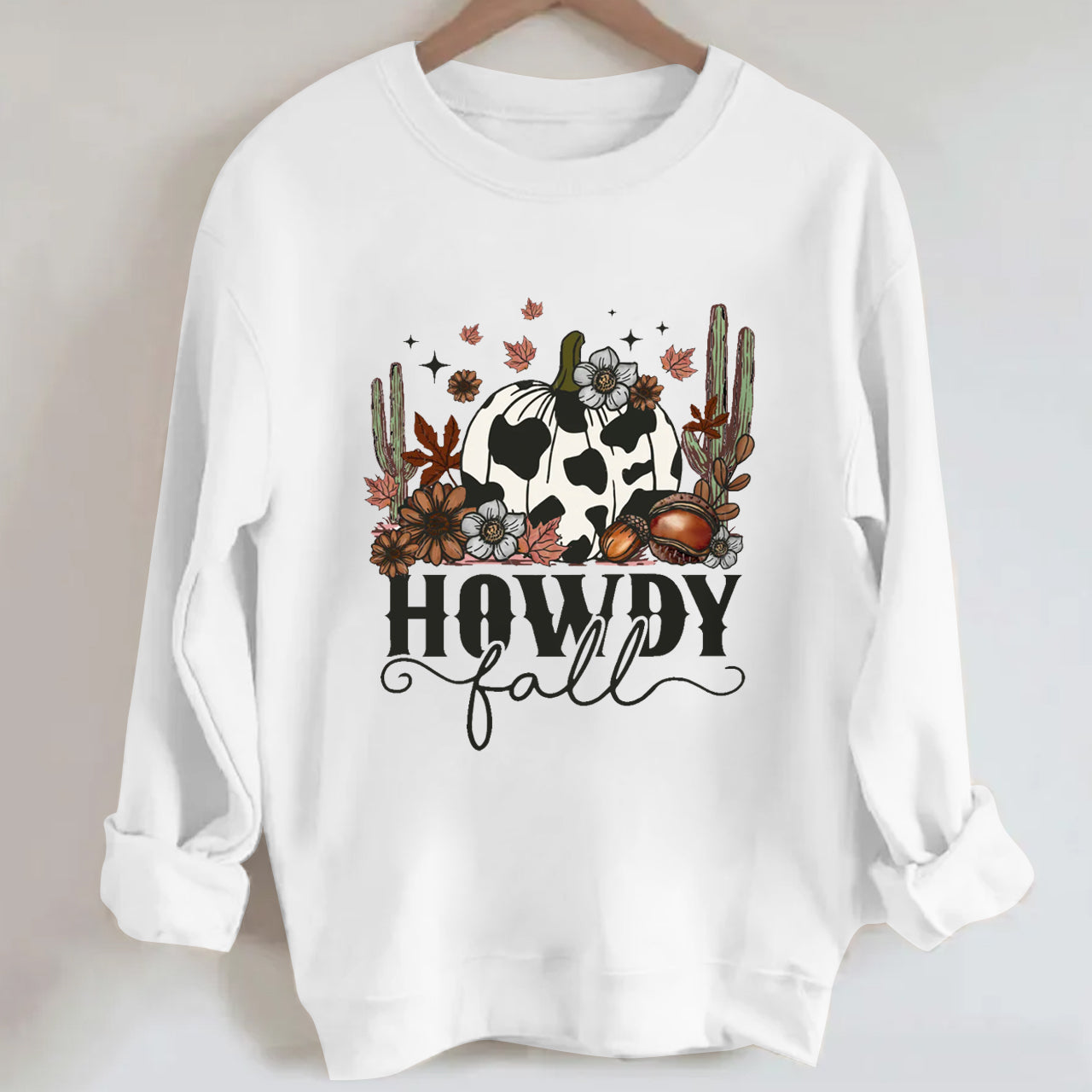 Halloween howdy cow pumpkin Sweatshirt