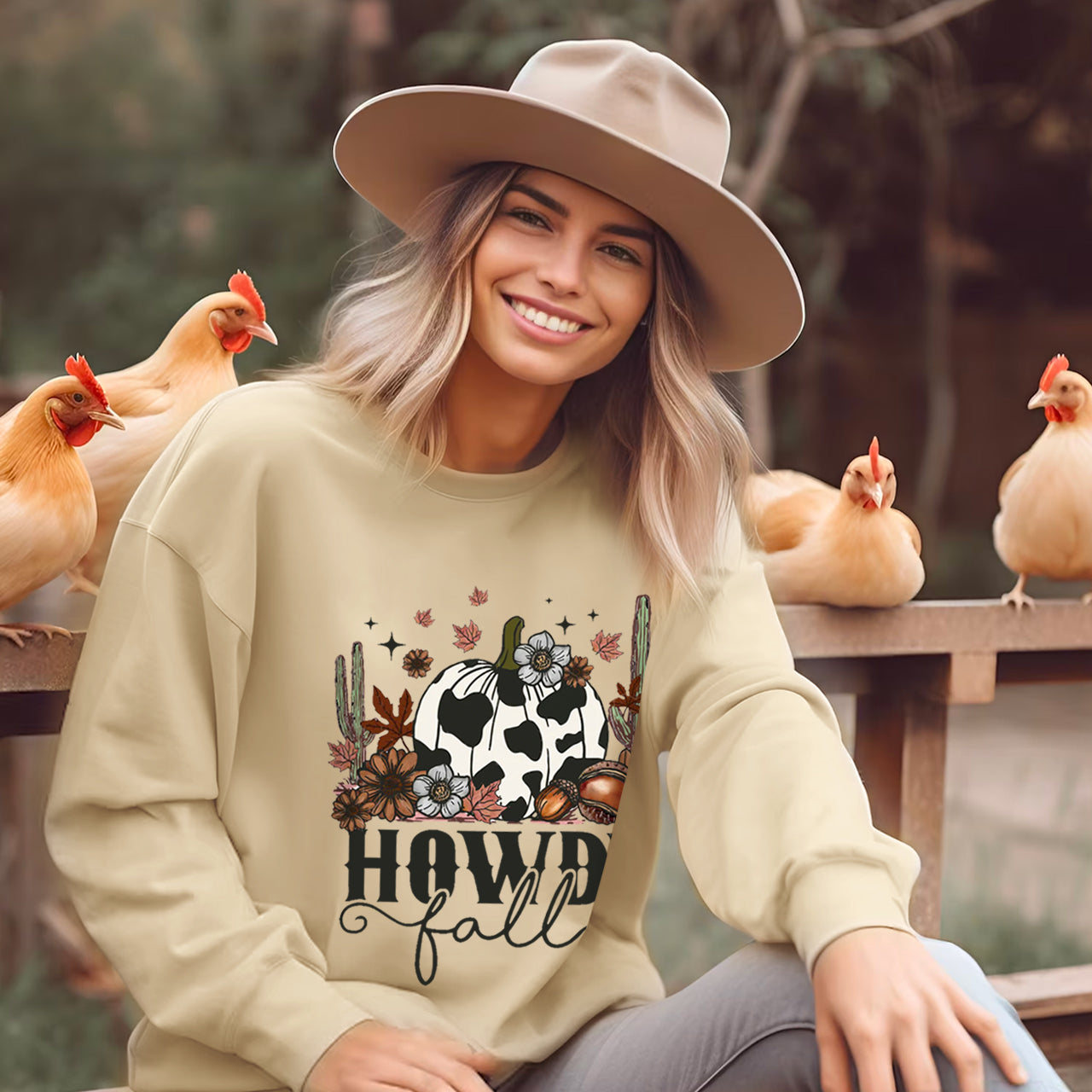 Halloween howdy cow pumpkin Sweatshirt